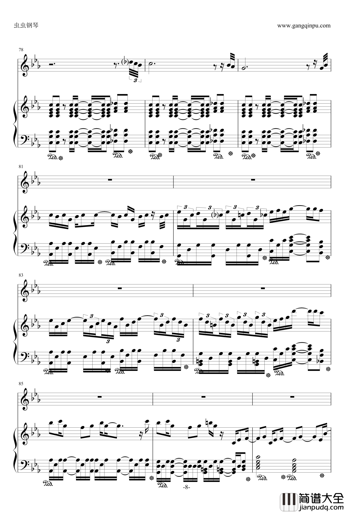 我的世界钢琴谱_初音未来