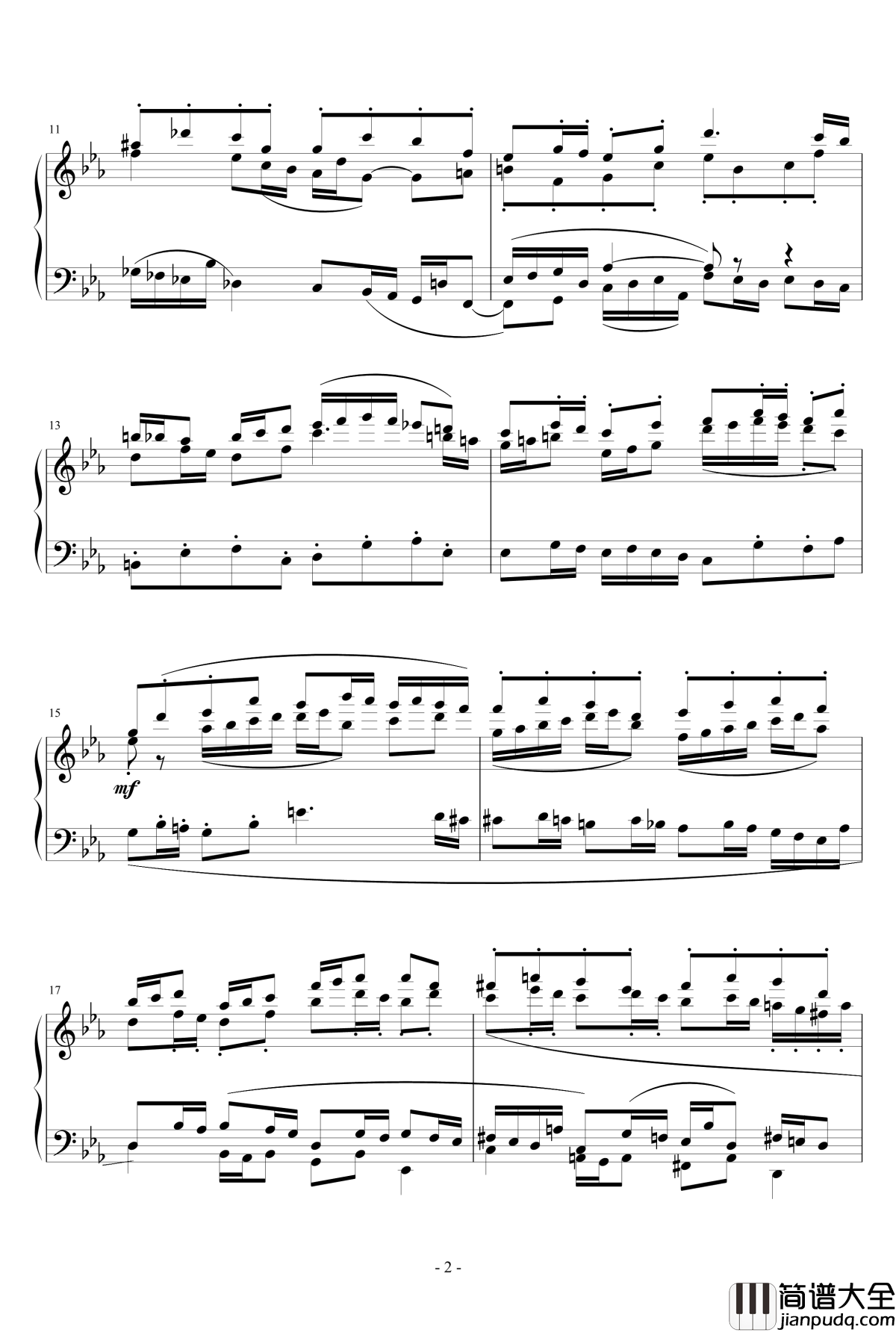 赋格呈示部钢琴谱_编创/文韬的c小调_流行追梦人