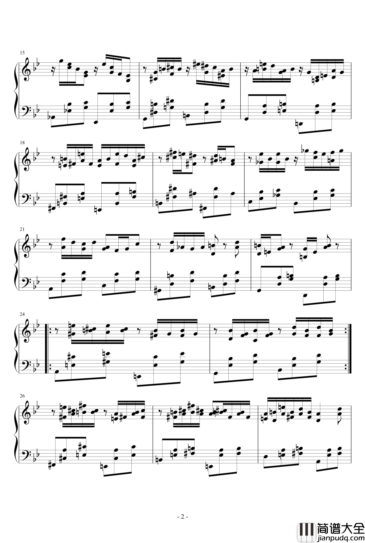 花园里的迷藏钢琴谱_江畔新绿