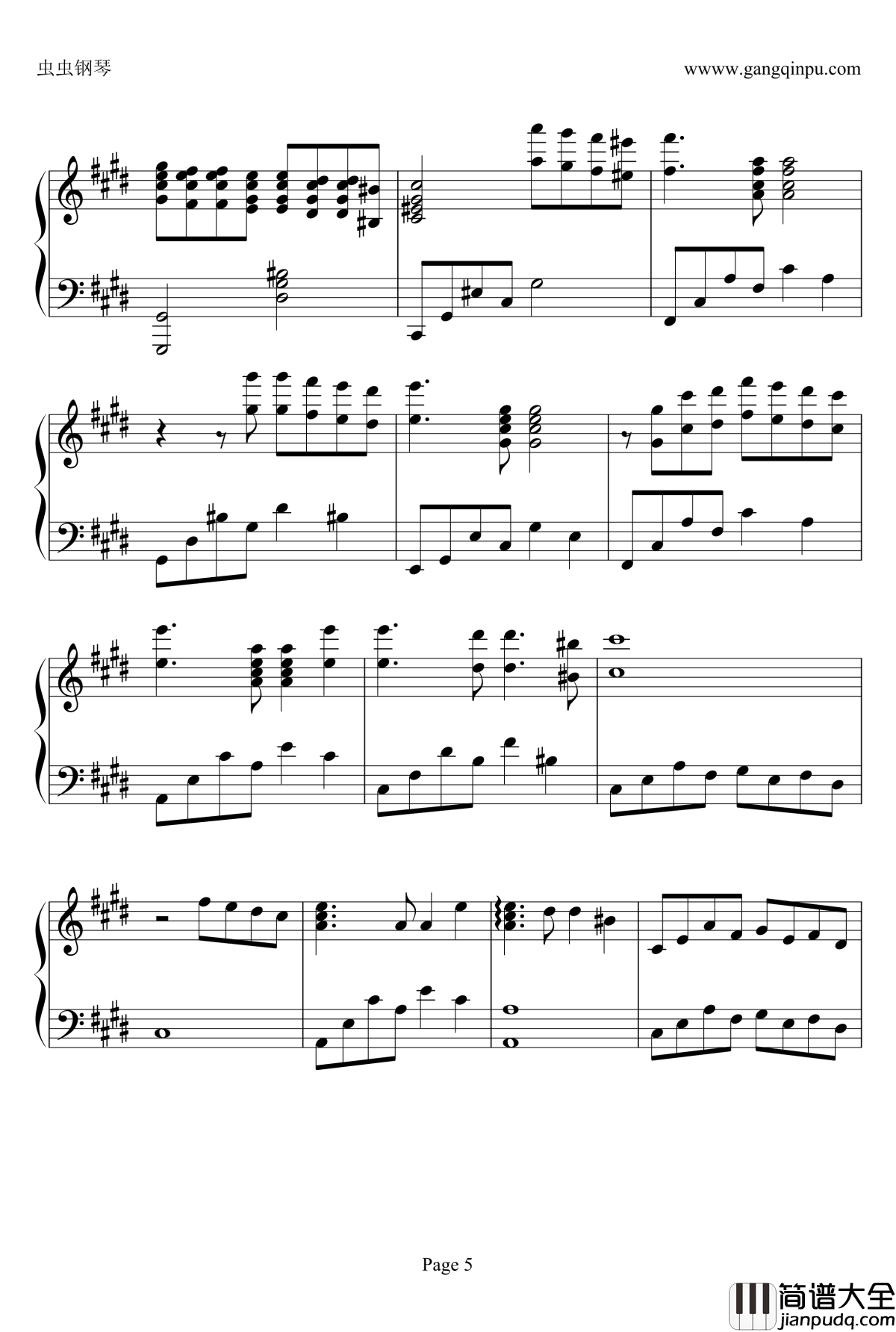 利鲁之歌钢琴谱_Leeloos_tune_纯钢琴_马克西姆_Maksim·Mrvica