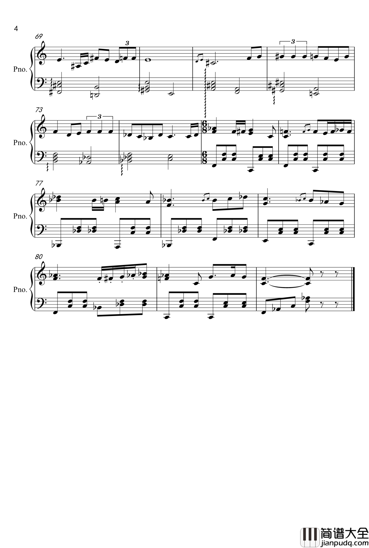 烛光晚餐钢琴谱_prince664592