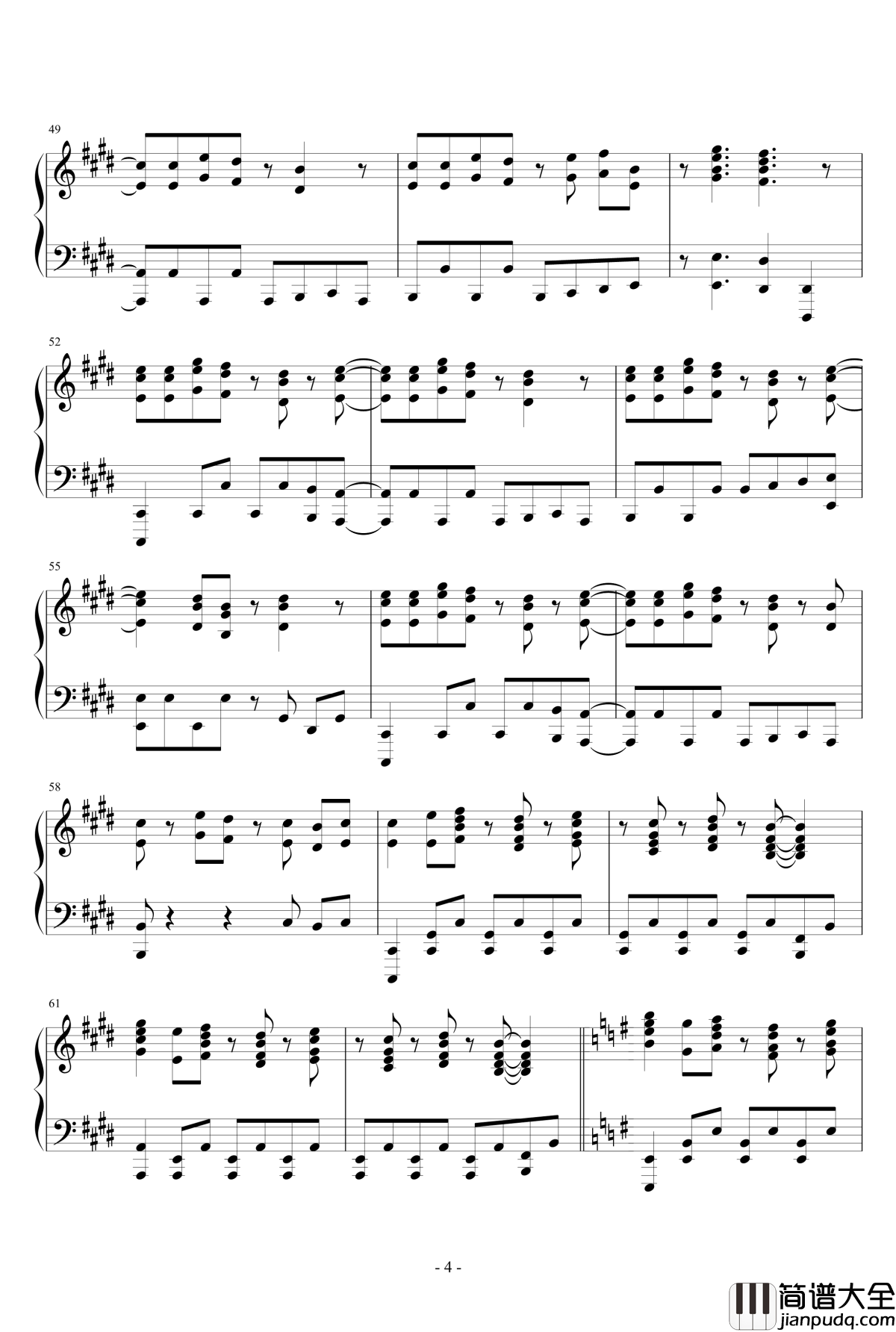 進擊的巨人op钢琴谱_紅蓮弓矢