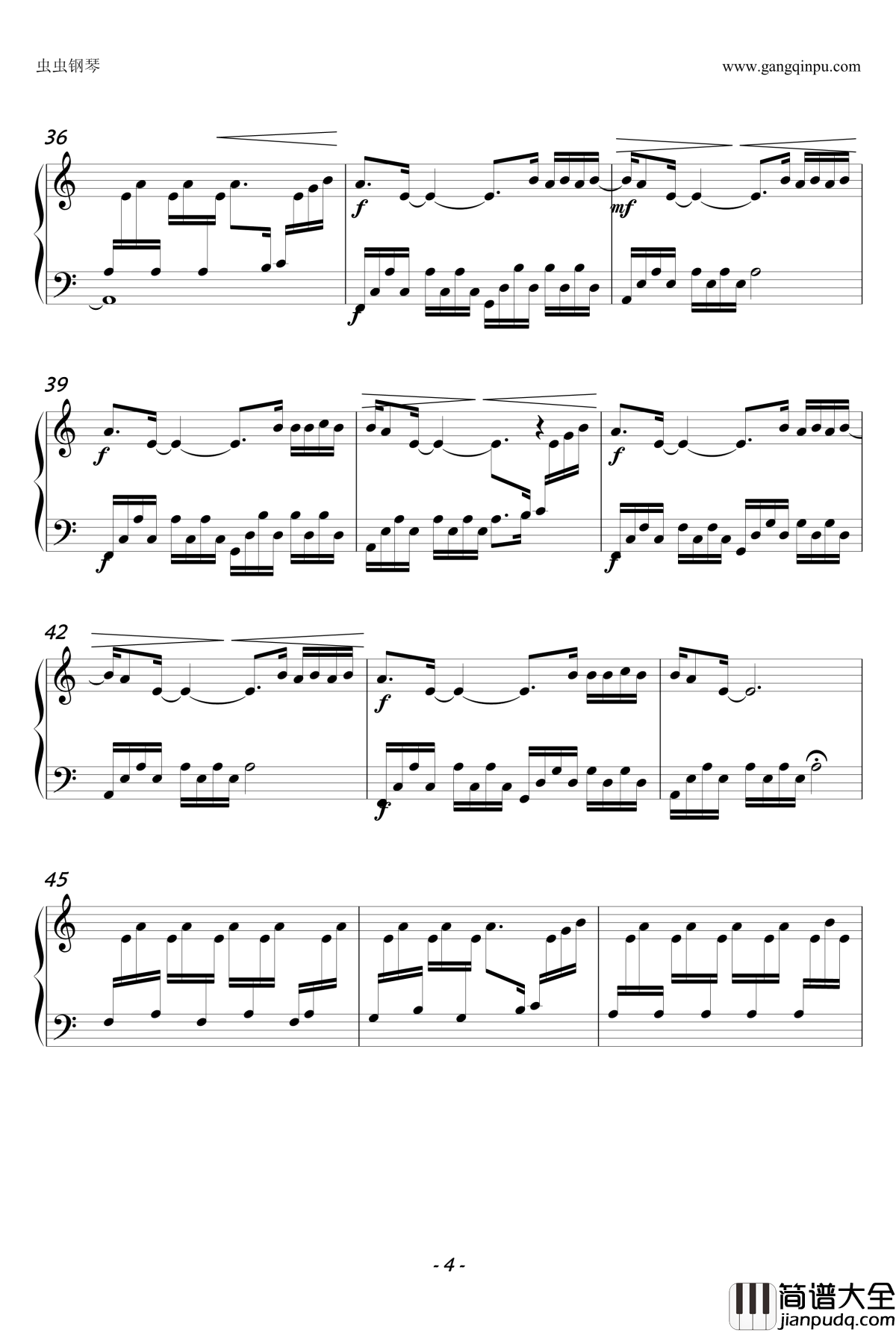 无法触碰片尾曲钢琴谱_Una_mattina