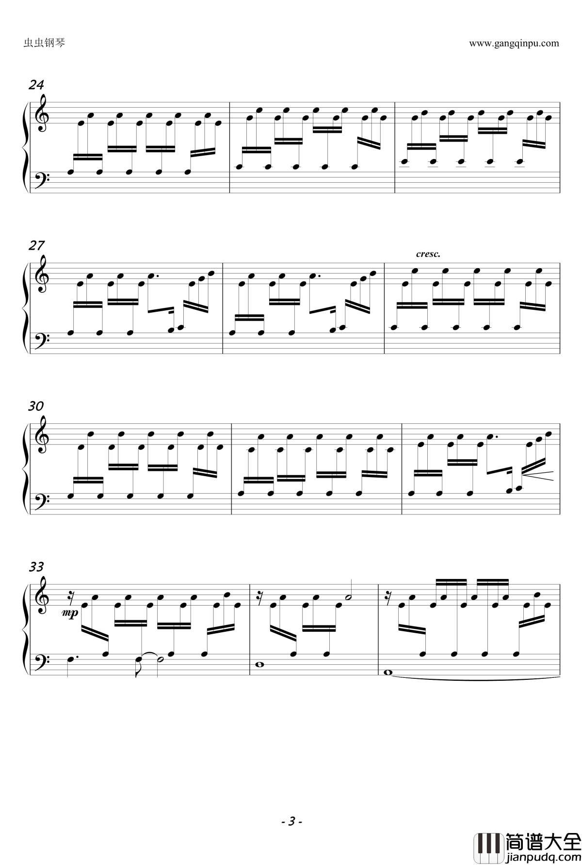 无法触碰片尾曲钢琴谱_Una_mattina