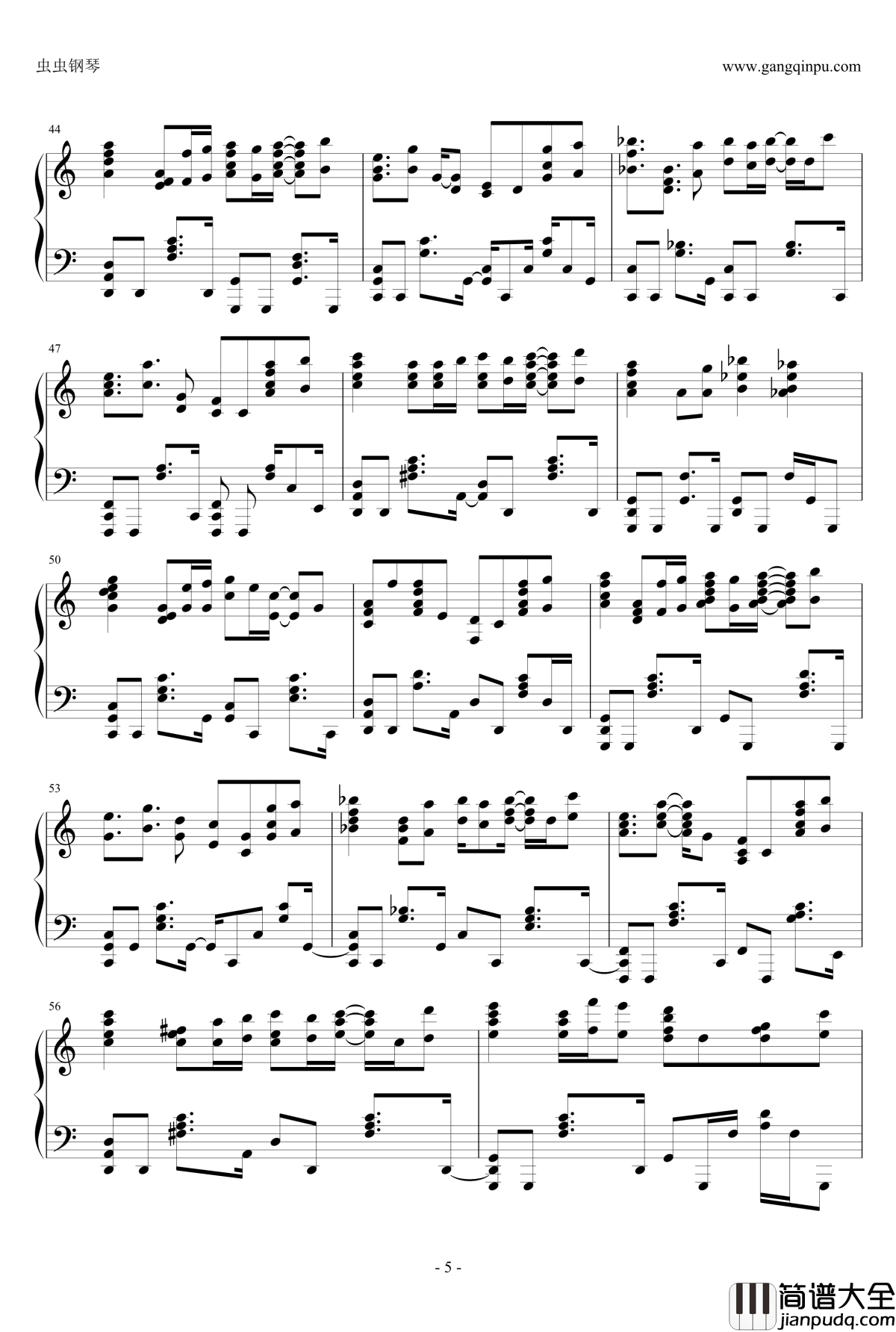 流浪者之歌钢琴谱_独奏_陈绮贞