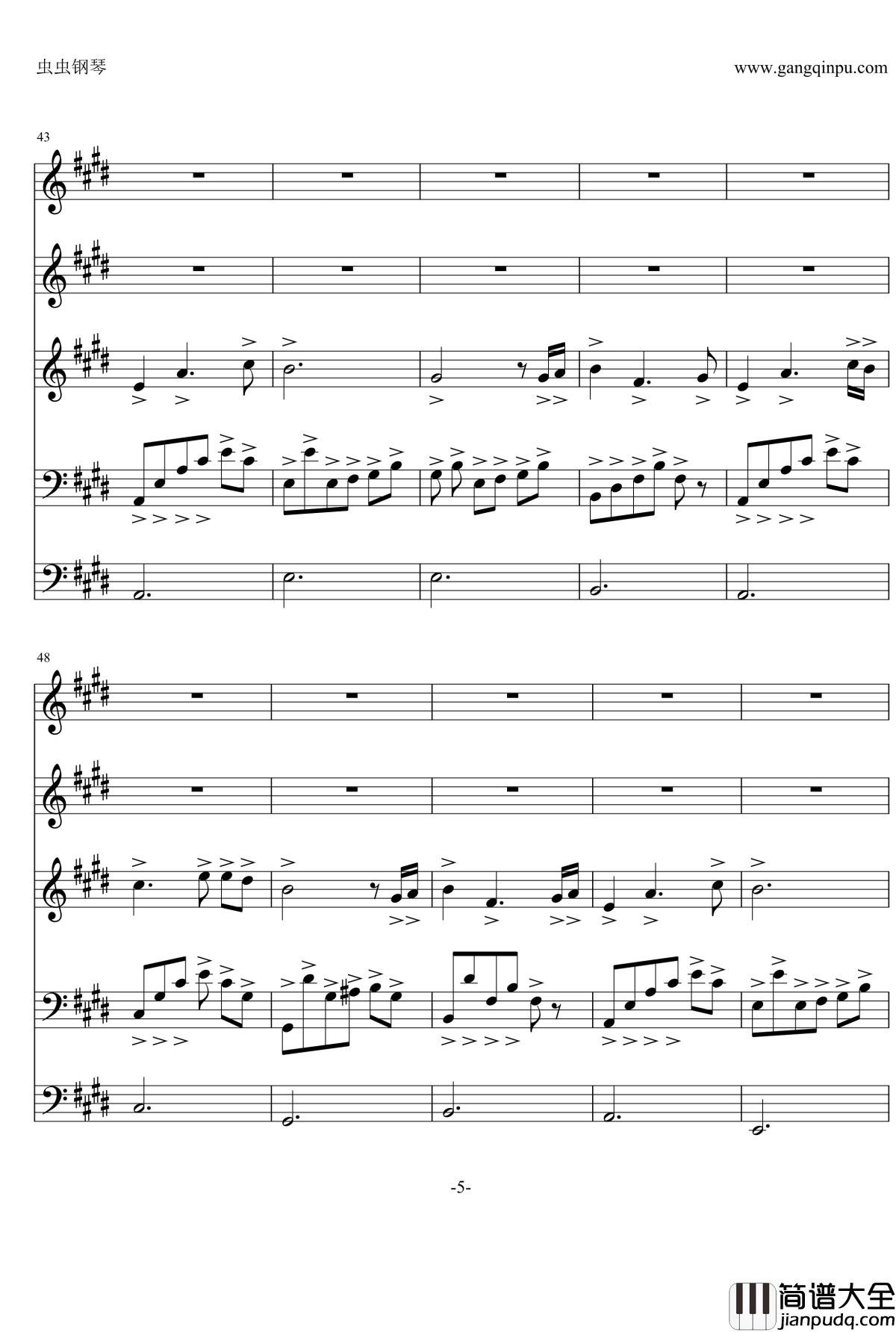 Luna月光钢琴谱_班得瑞_乐队总谱_Bandari