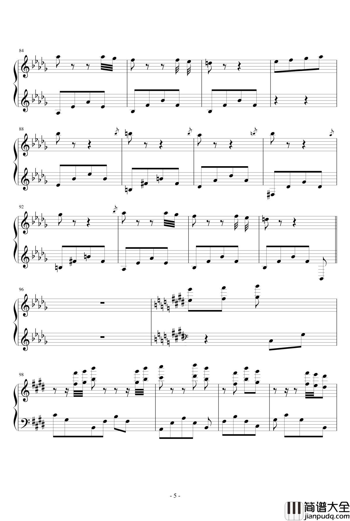 救赎钢琴谱_月之迷雾乀