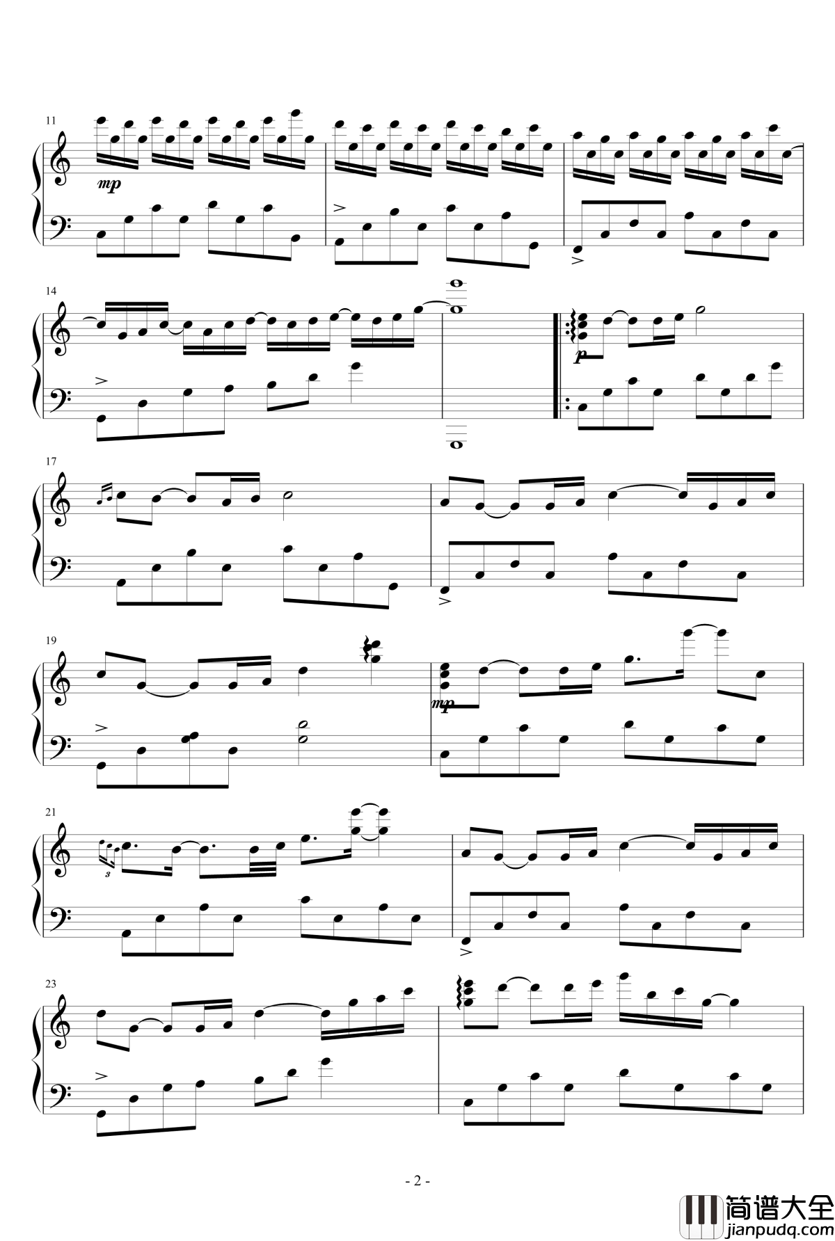 The_tip_of_the_tender钢琴谱_指尖的ゝ温柔