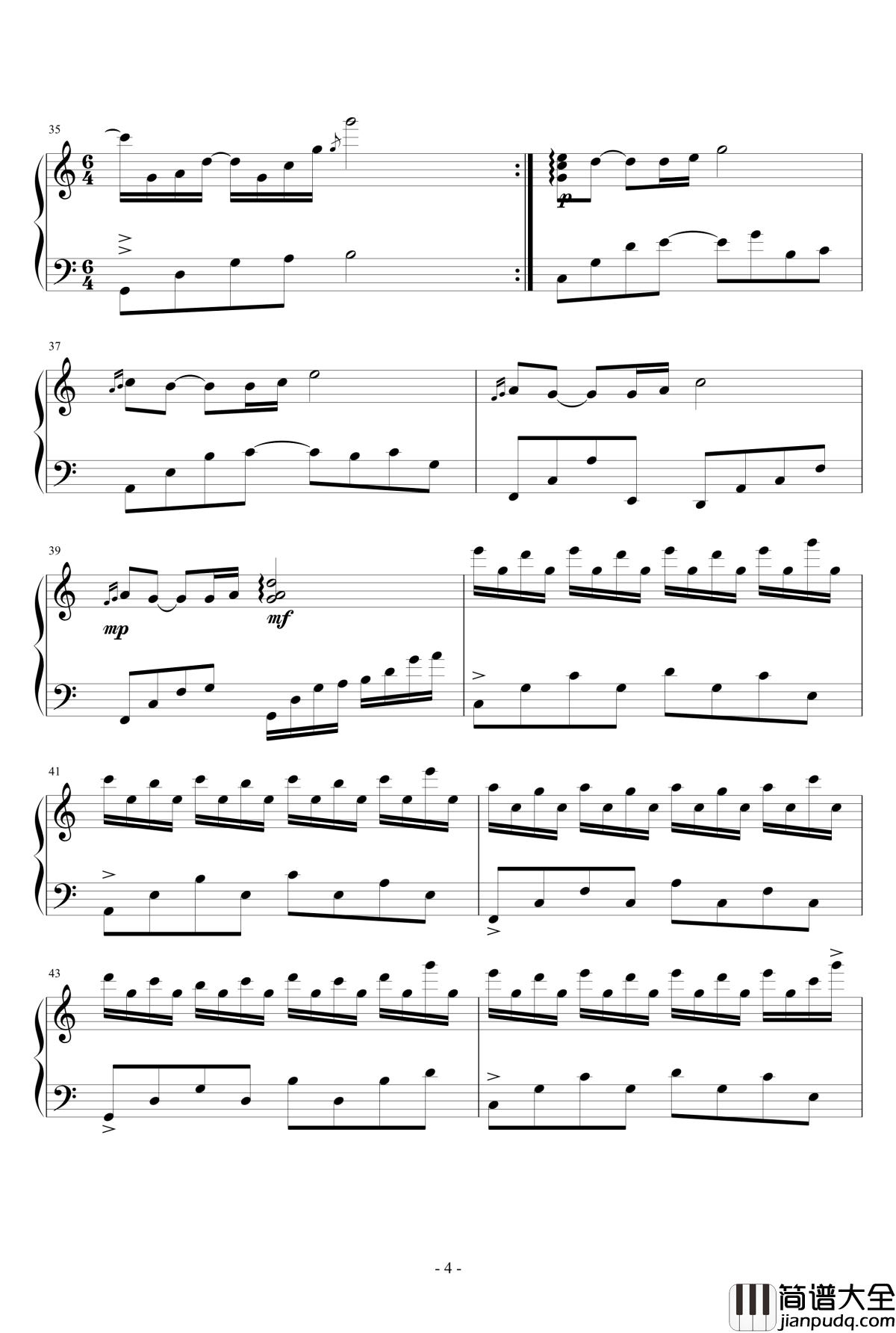 The_tip_of_the_tender钢琴谱_指尖的ゝ温柔