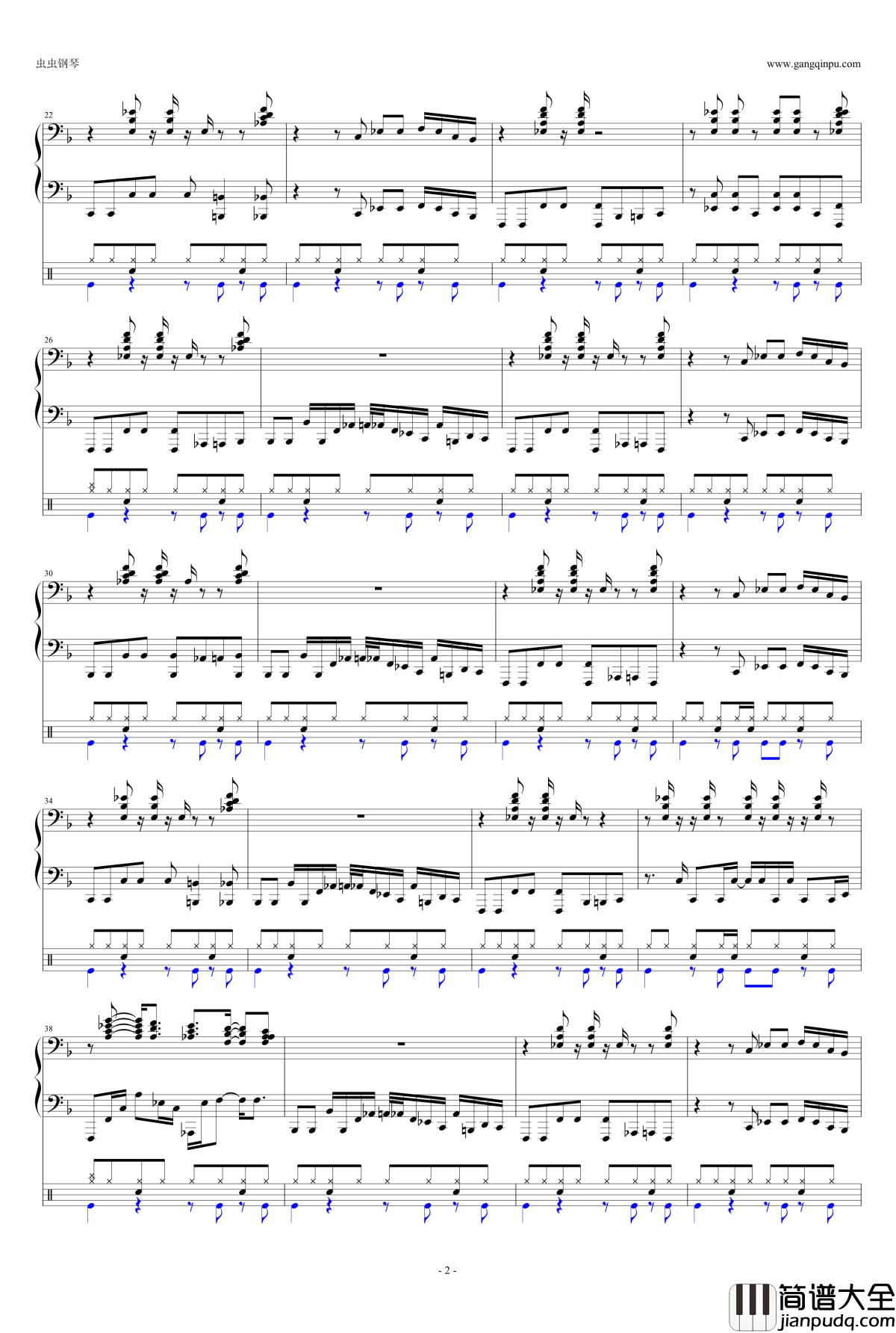 Funk_Groove_in_F钢琴谱_钢琴+鼓_Jonathan_Wilson