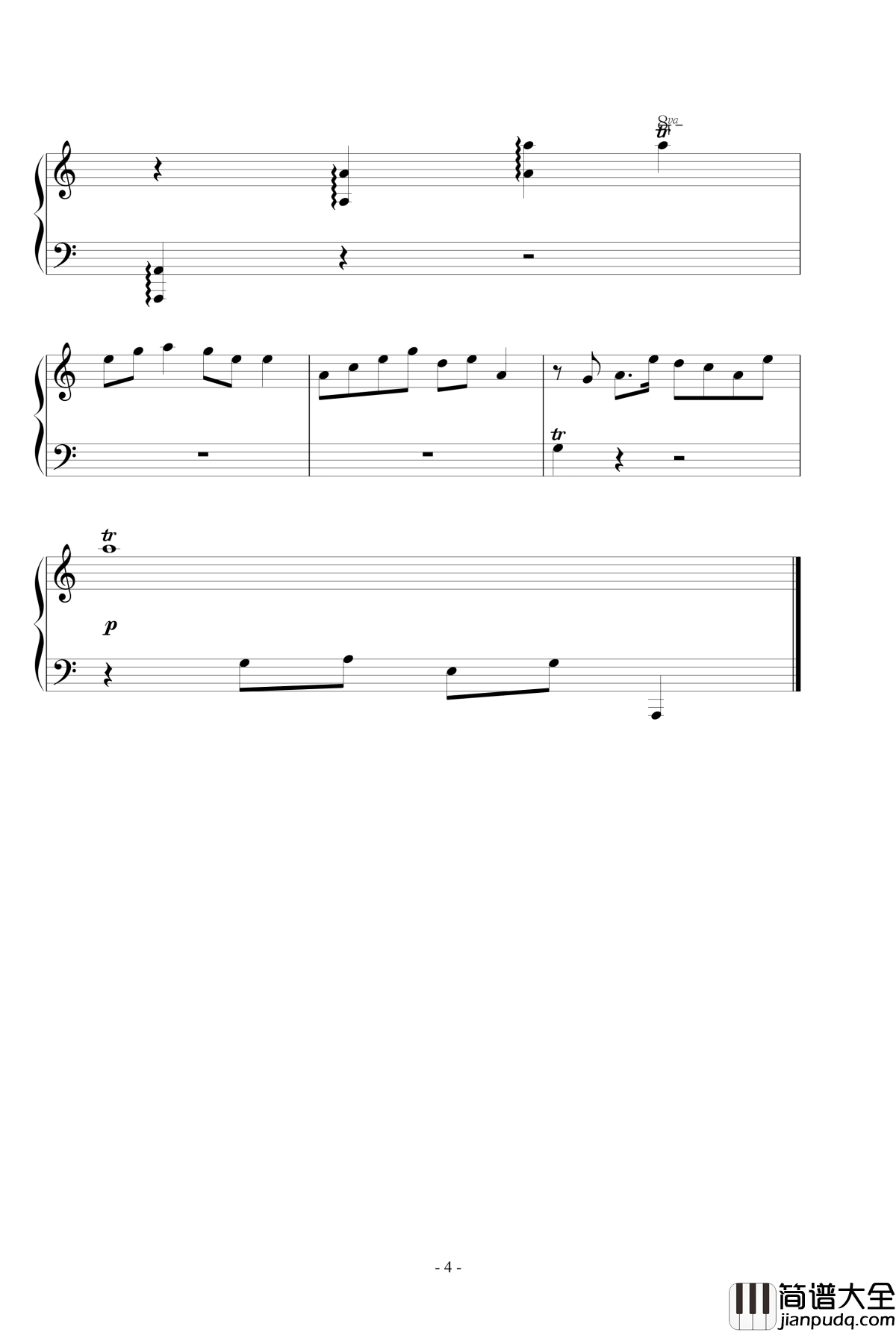 美人怨钢琴谱_夏小姐