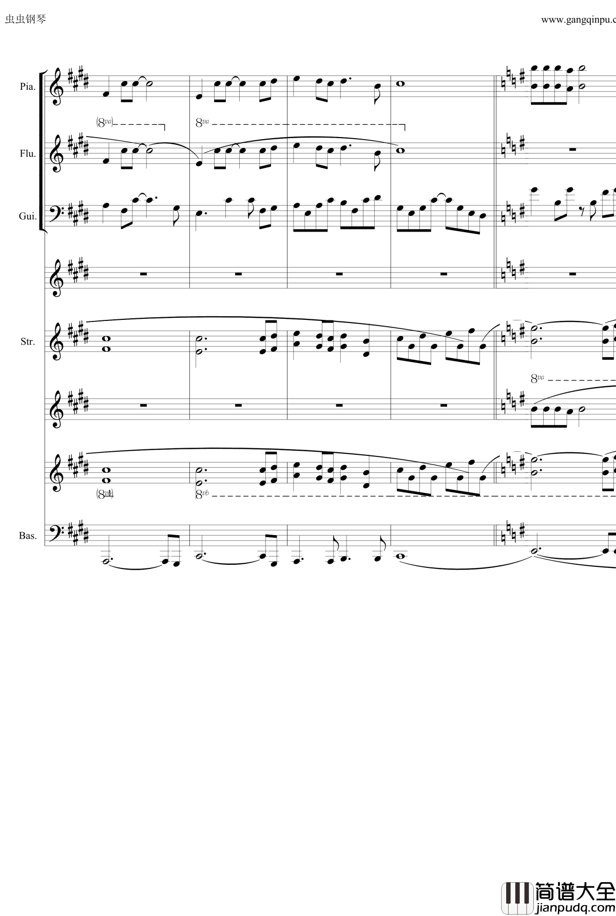 蝶恋钢琴谱_仙剑奇侠传