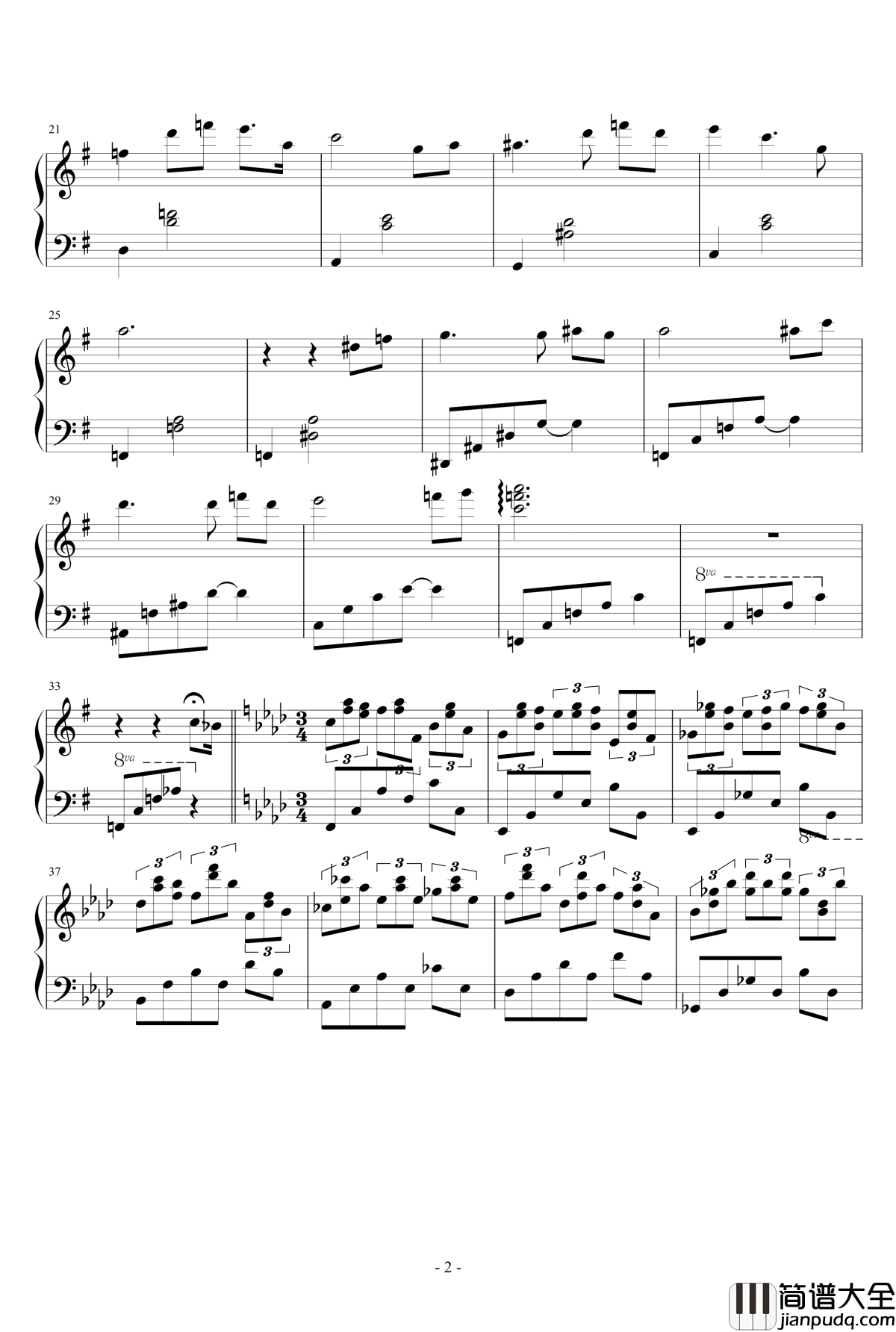 一夜千梦钢琴谱_湮遁