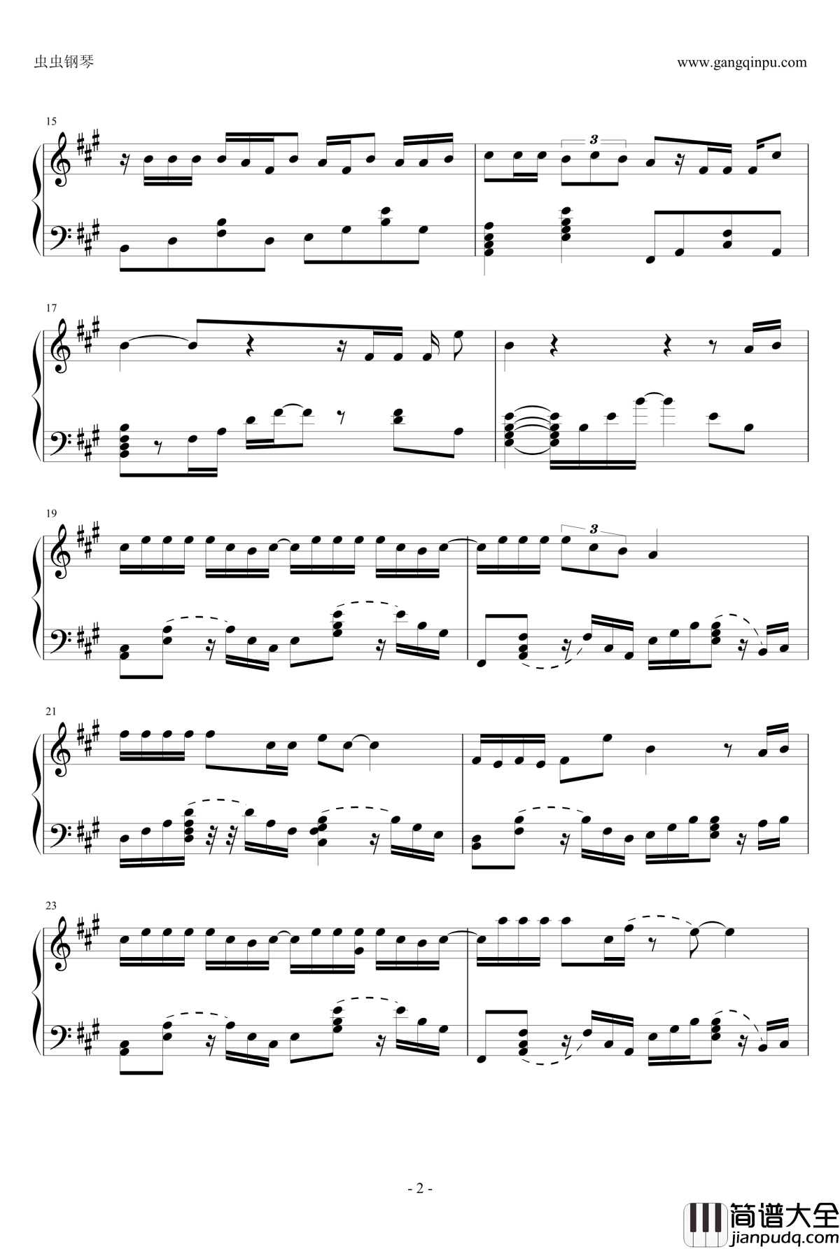 走样钢琴谱_张宇