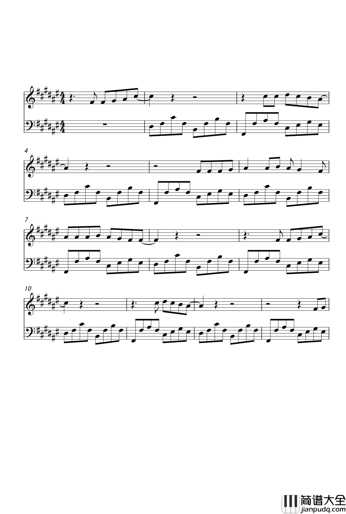 If_I_Were_A_Boy钢琴谱_碧昂丝·吉赛尔·诺斯_Beyonce_Giselle_Knowles