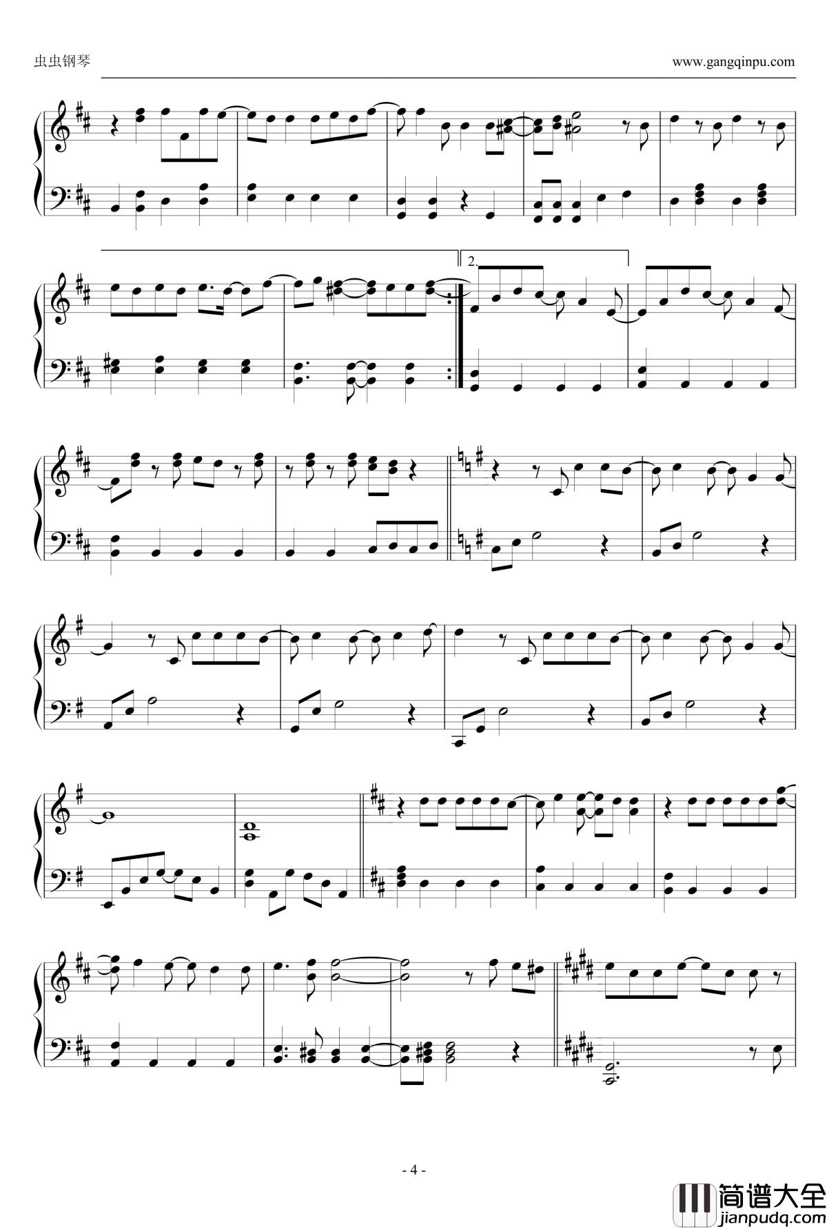 嵐钢琴谱_Breathless_Arashi