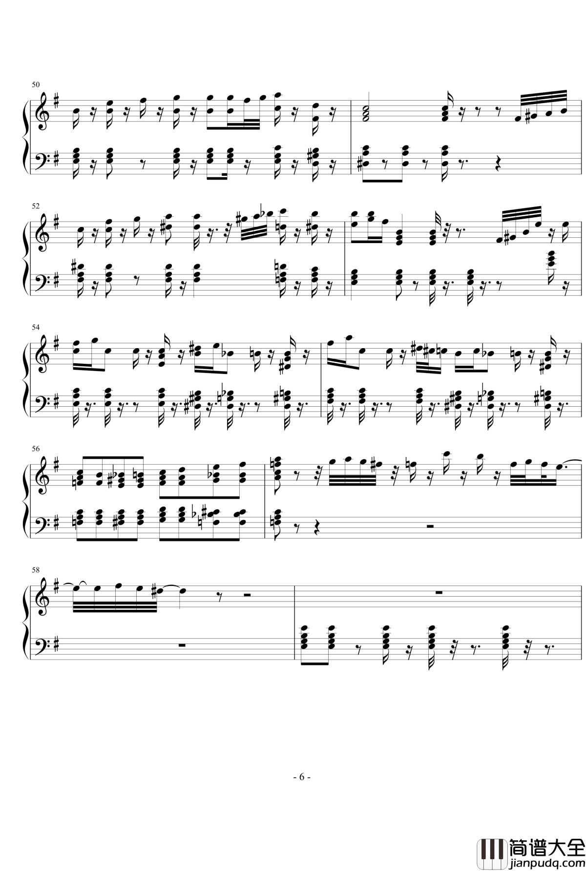 G大调潜水探戈钢琴谱_EdwardLeon