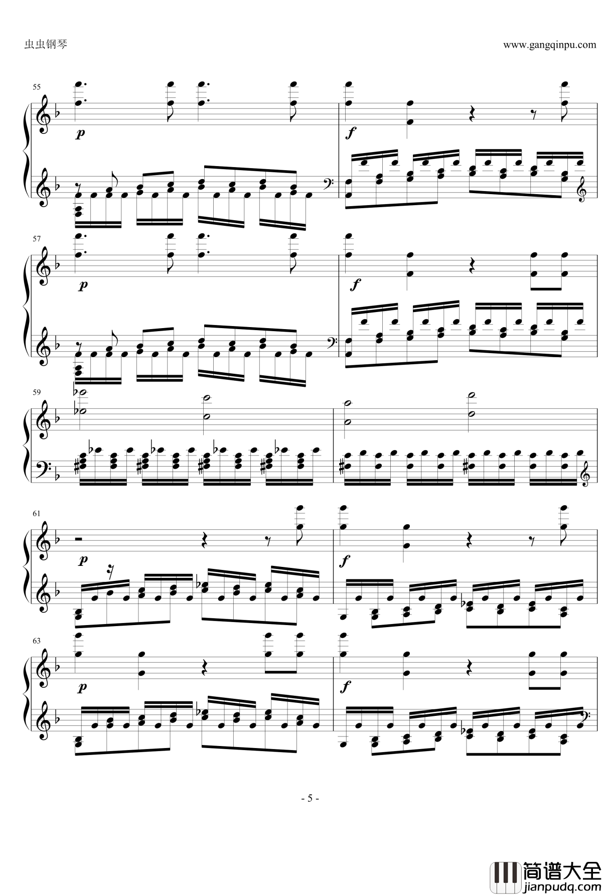 复仇的火焰在我心中燃烧钢琴谱_莫扎特