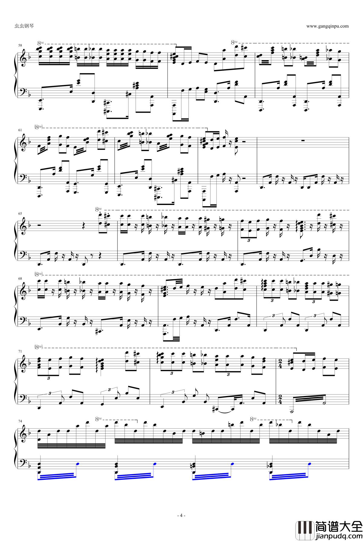 复仇之门钢琴谱_薛啸秋