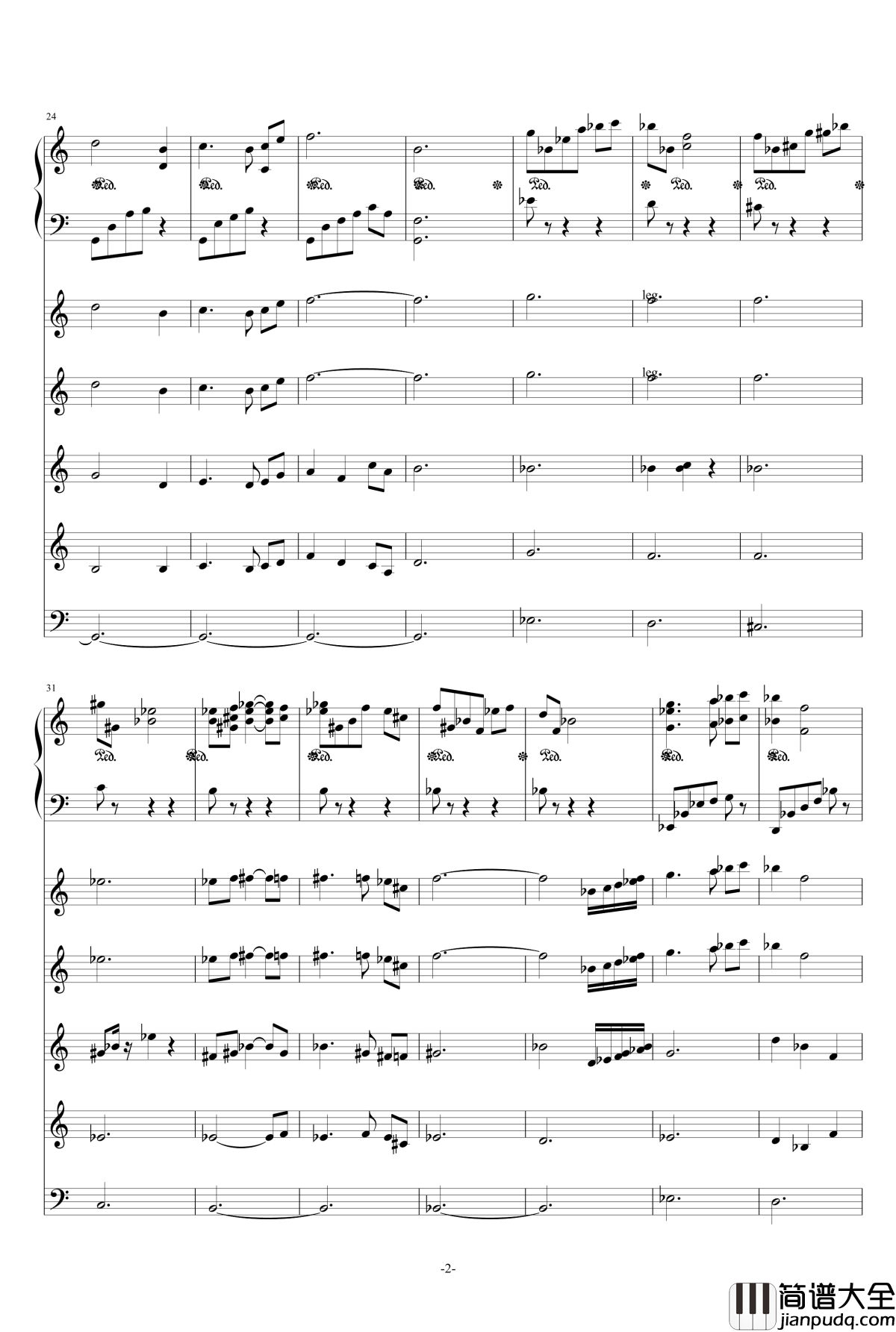 missing_you钢琴谱_总谱_来自星星的你_钢琴弦乐