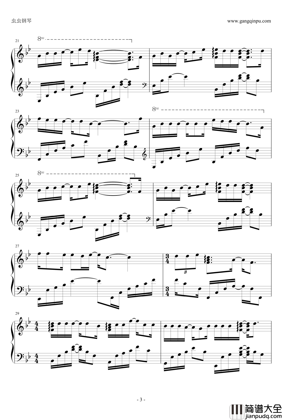 小风波钢琴谱_谭咏麟