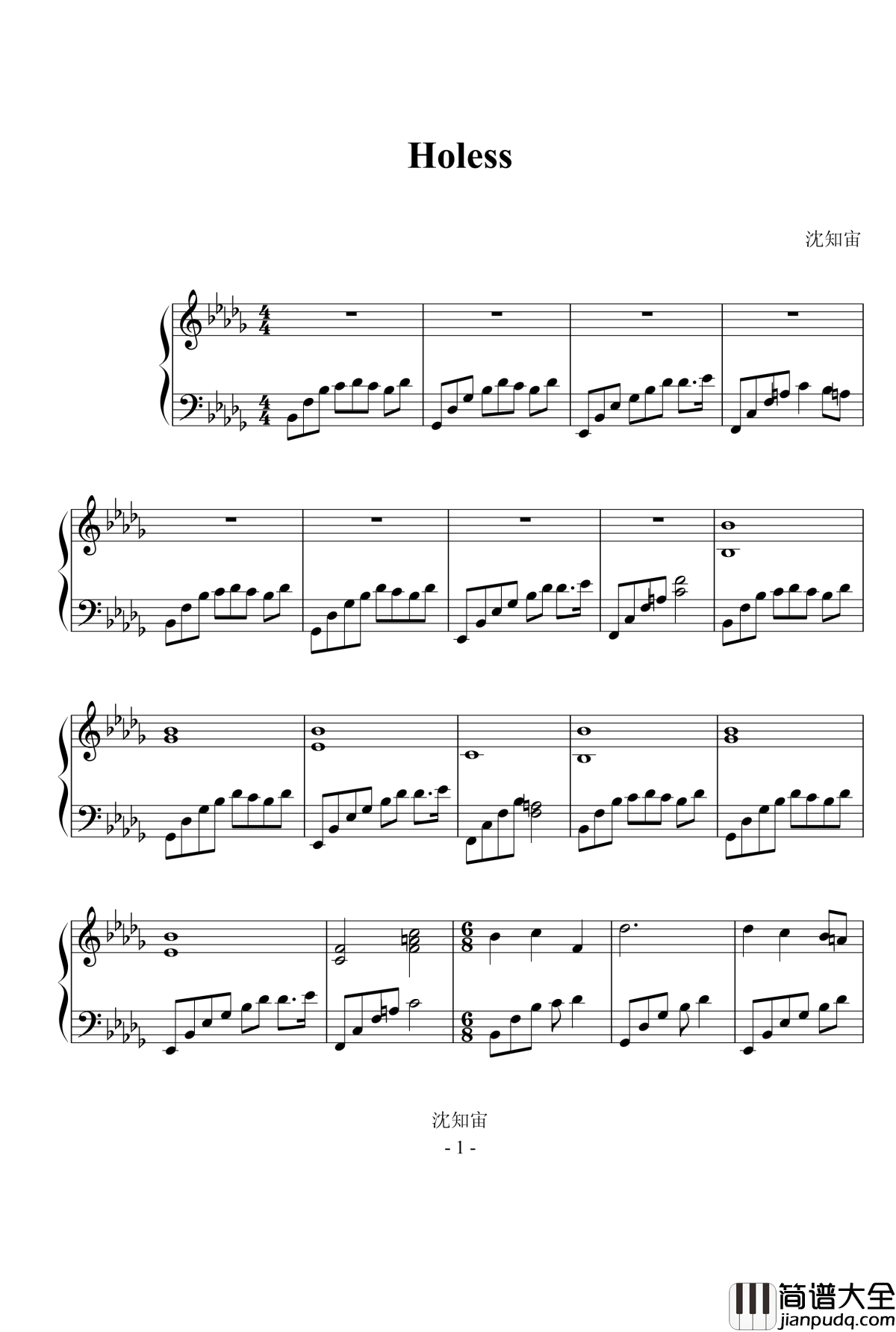 Holess钢琴谱_Twighter