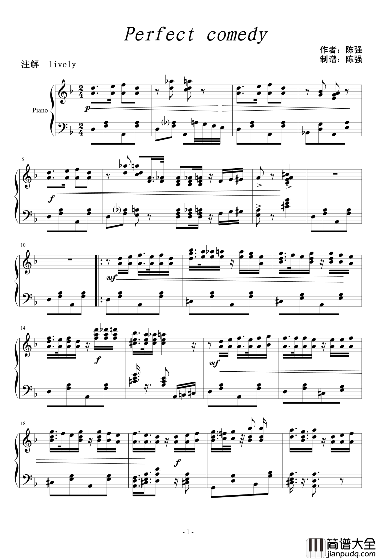 Perfect_Comedy钢琴谱_18706805234