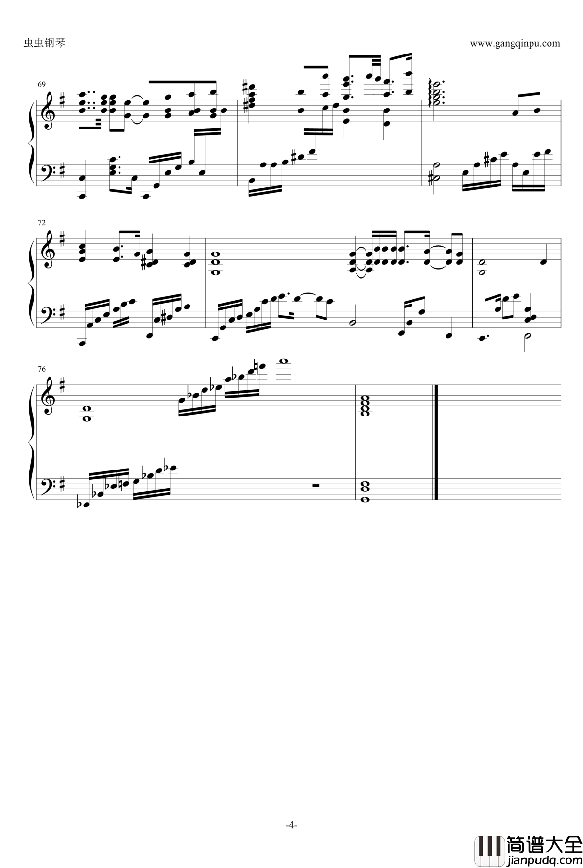 渚Warm_Piano_Arrange钢琴谱_Clannad