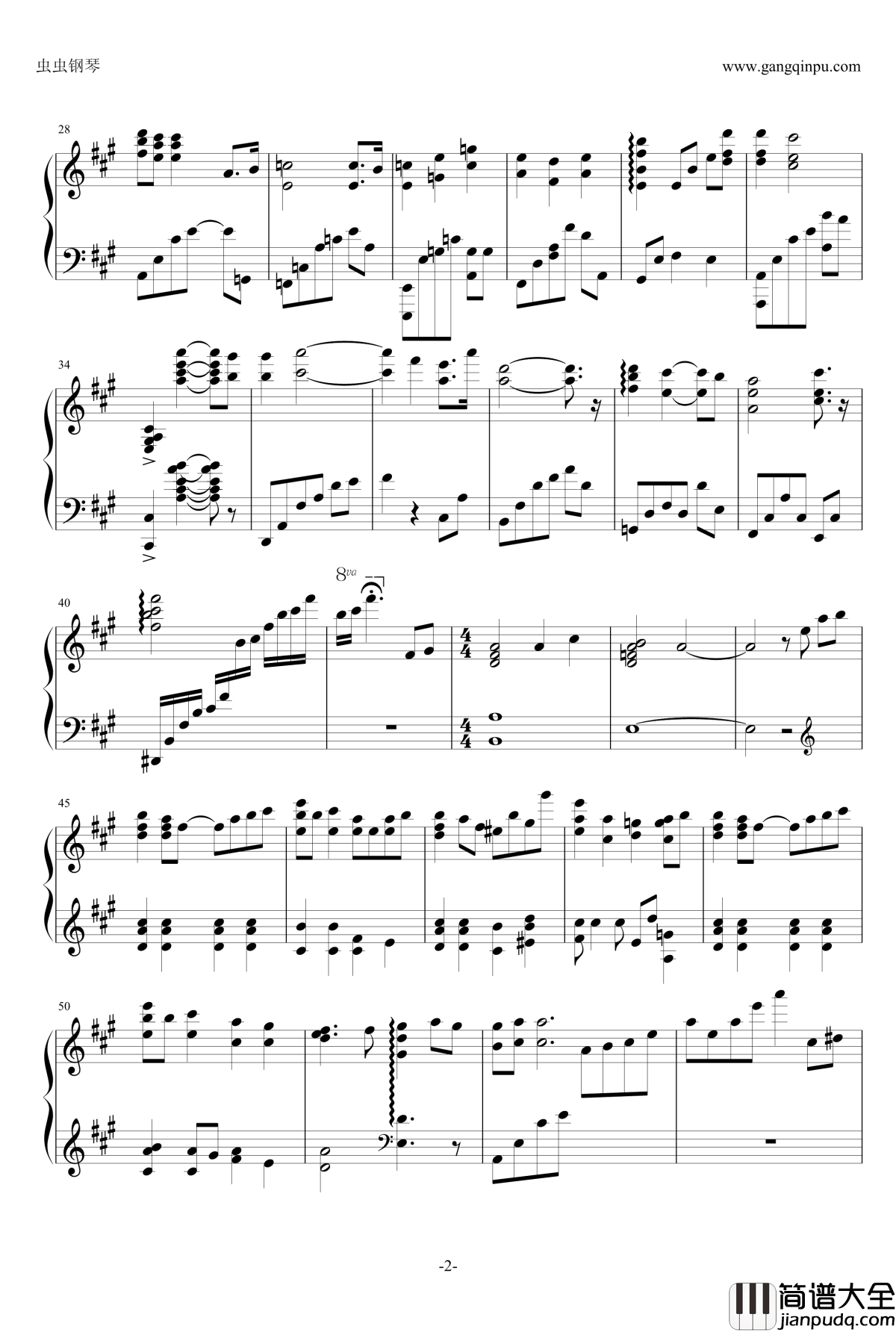 渚Warm_Piano_Arrange钢琴谱_Clannad