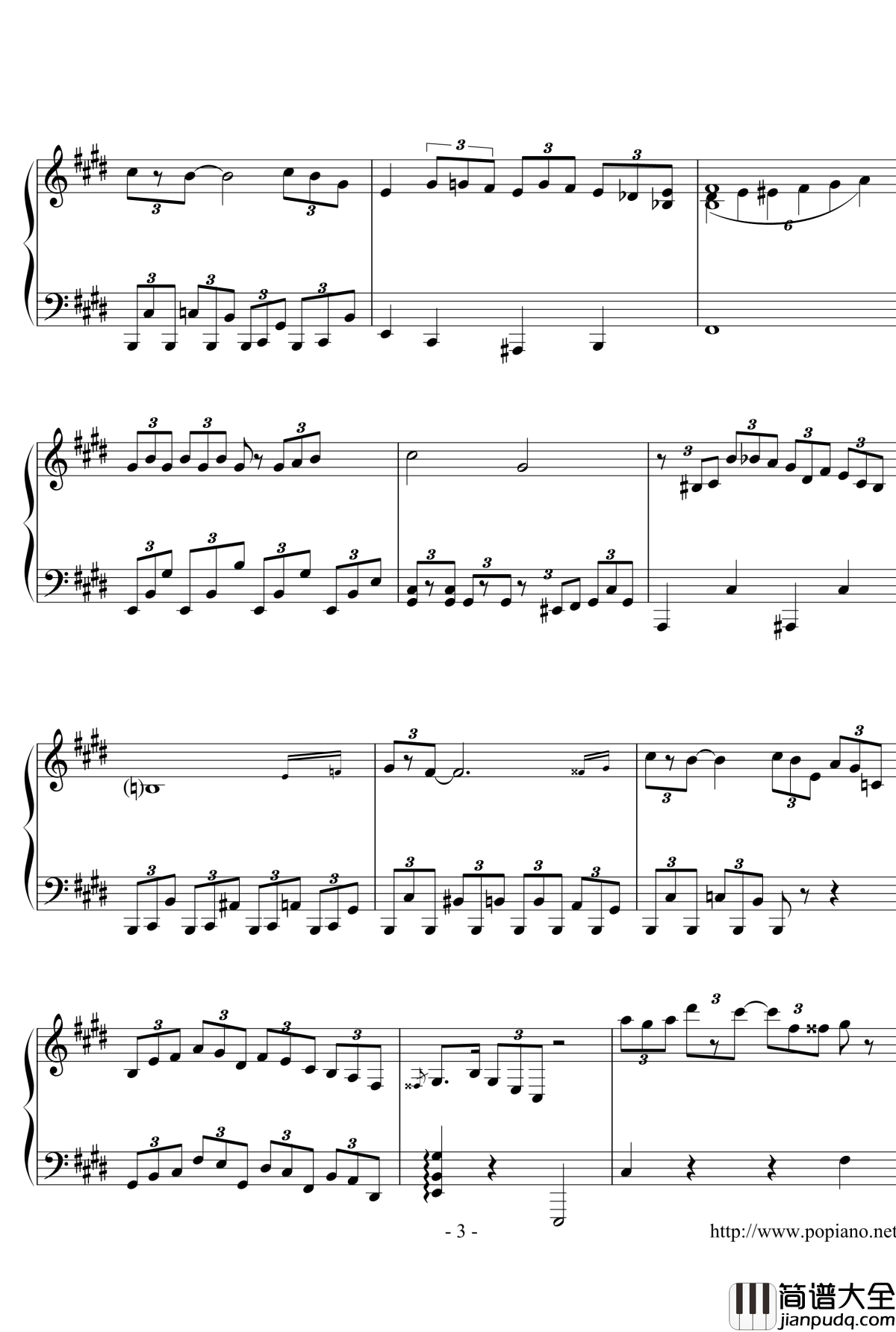 从白跑到黑钢琴谱_张擎