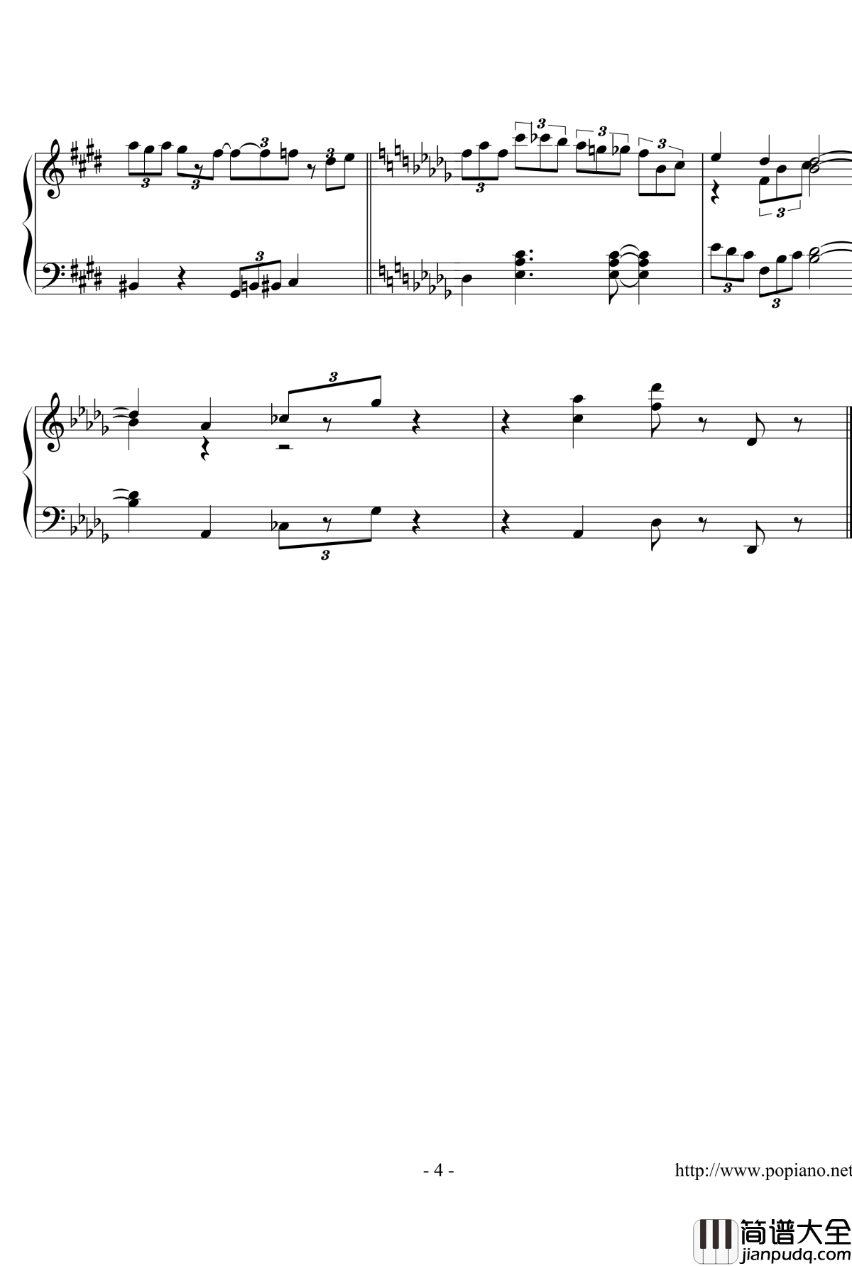 从白跑到黑钢琴谱_张擎