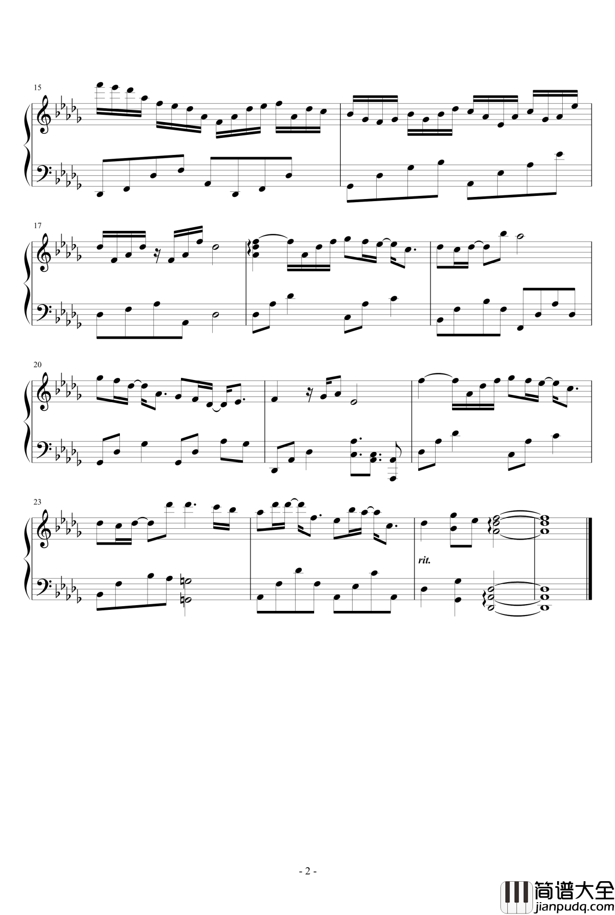 转角的爱钢琴谱_nb1900