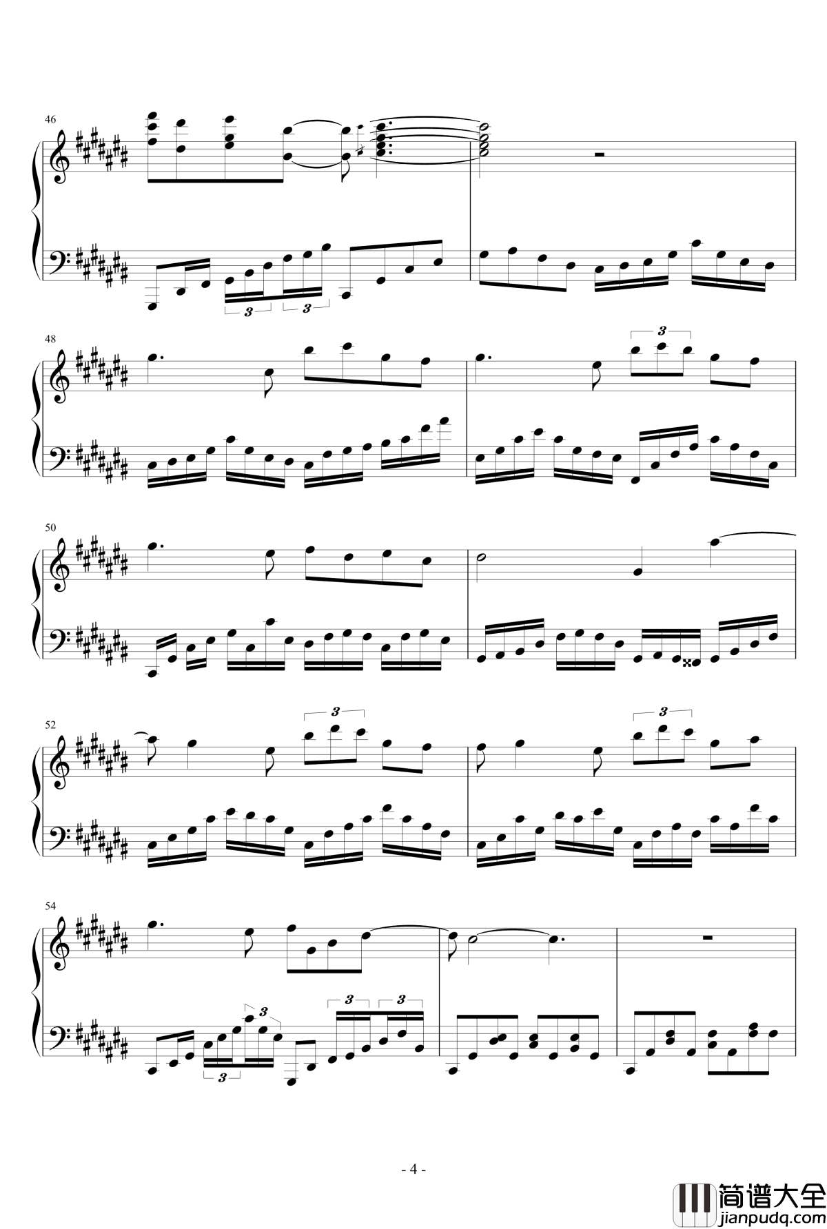 愛下是友钢琴谱_airoad