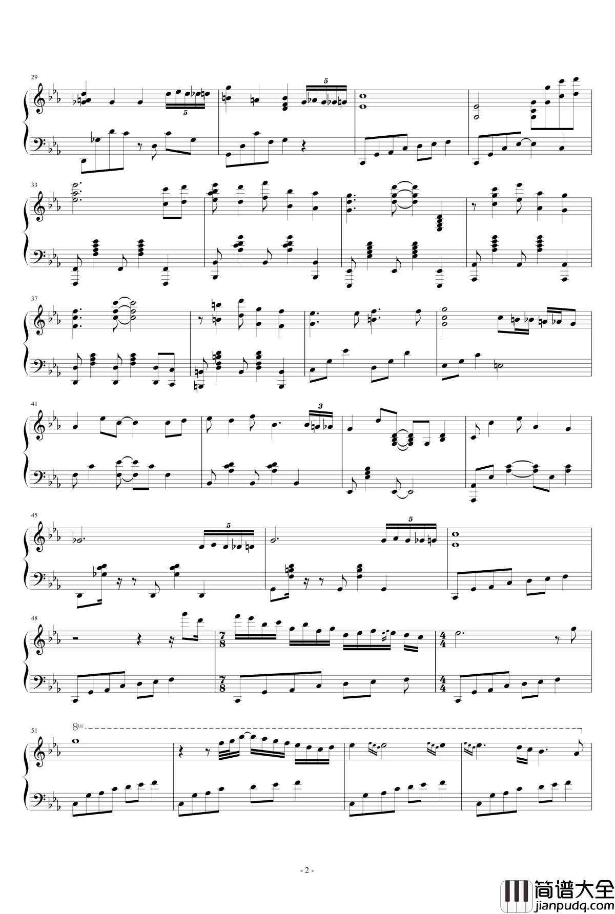 Oblivion钢琴谱_独奏_Astor_Piazzolla