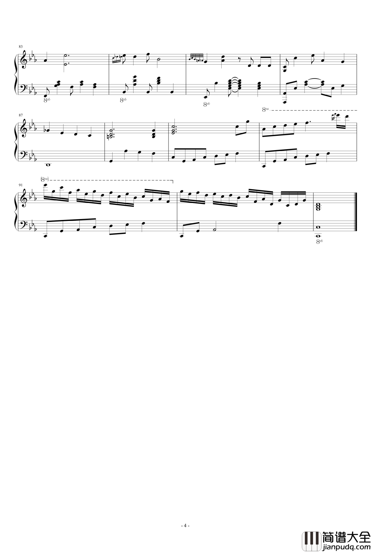 Oblivion钢琴谱_独奏_Astor_Piazzolla