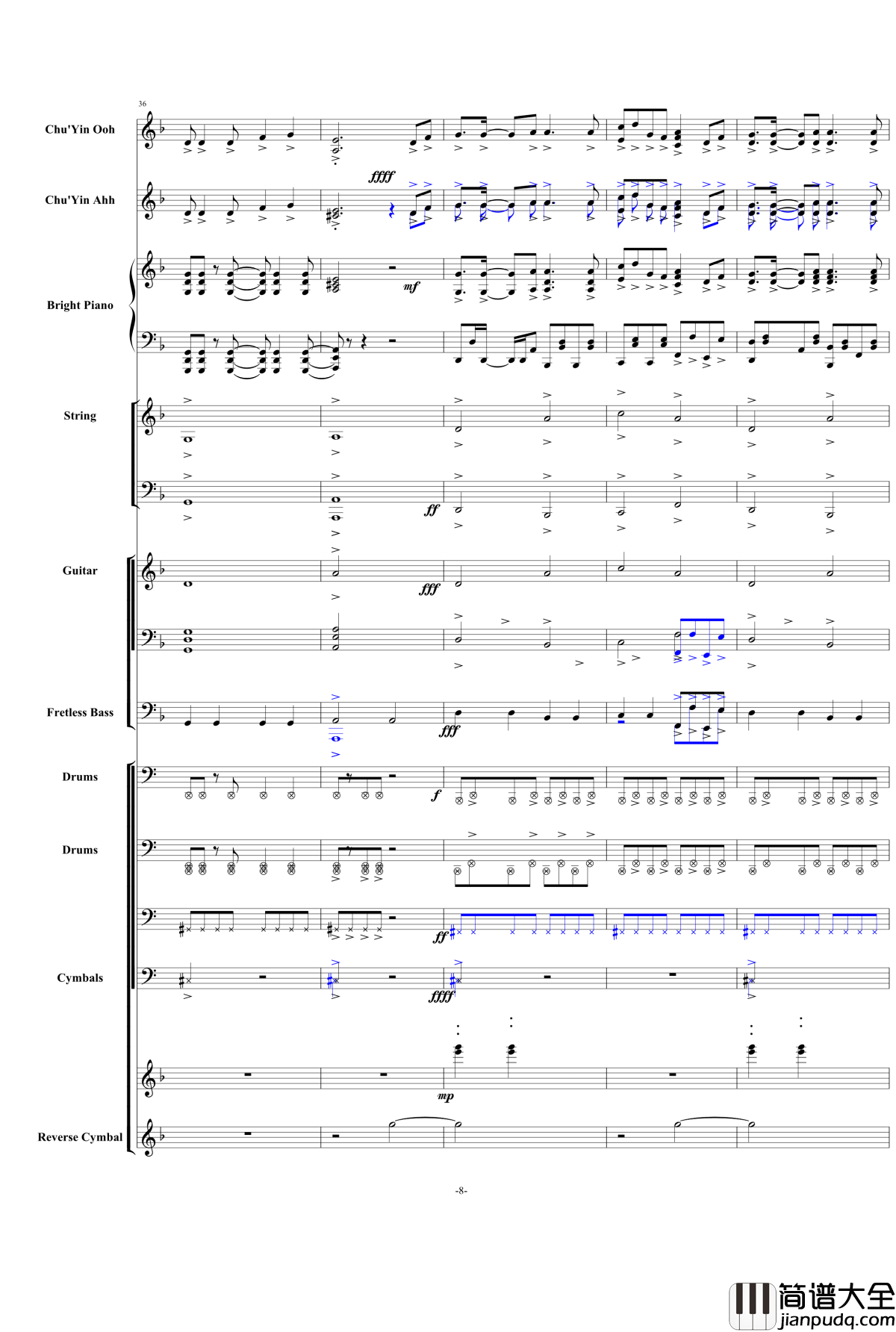 千本桜钢琴谱_震撼总谱_初音ミク_初音未来