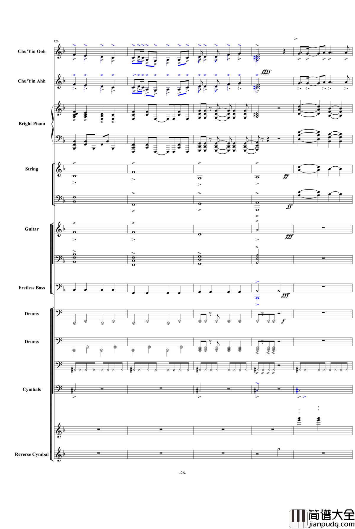 千本桜钢琴谱_震撼总谱_初音ミク_初音未来