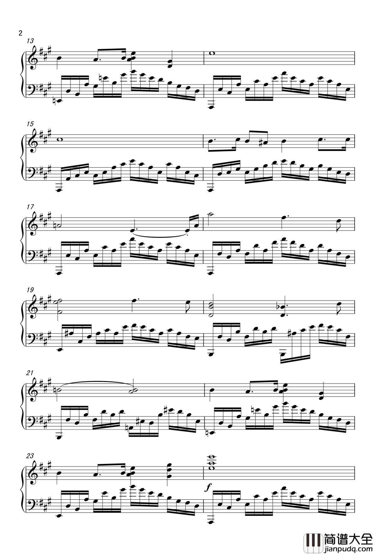 A大调练习曲钢琴谱_原创_nyride