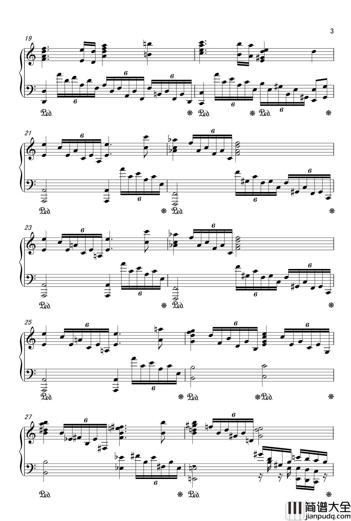 原创：a小调练习曲钢琴谱_nyride