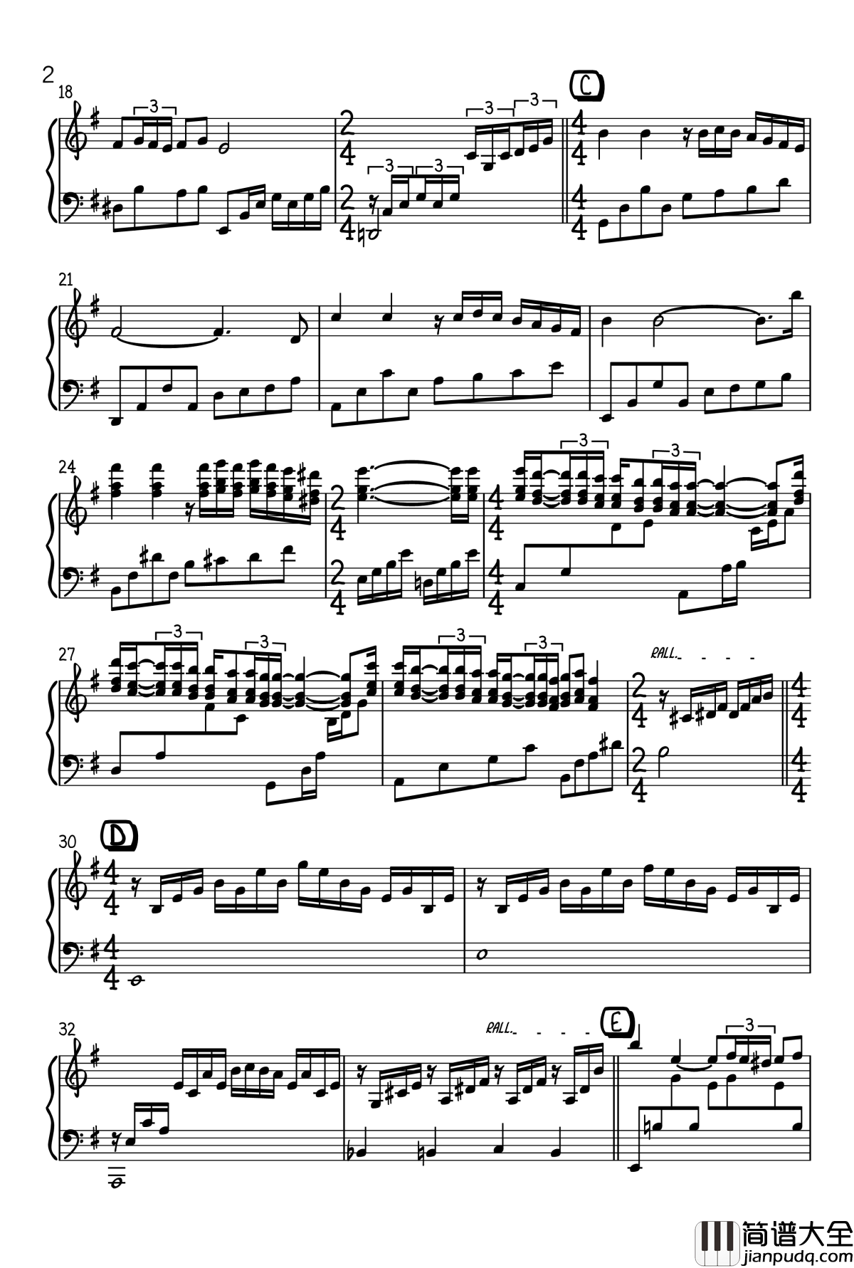 你依然那么美钢琴谱_疯狂的爱_克莱德曼