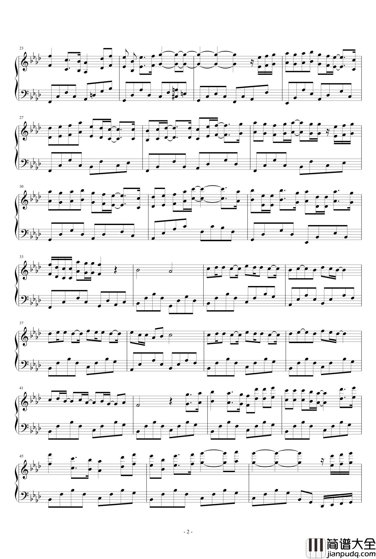 尘封记忆钢琴谱_马剑芬