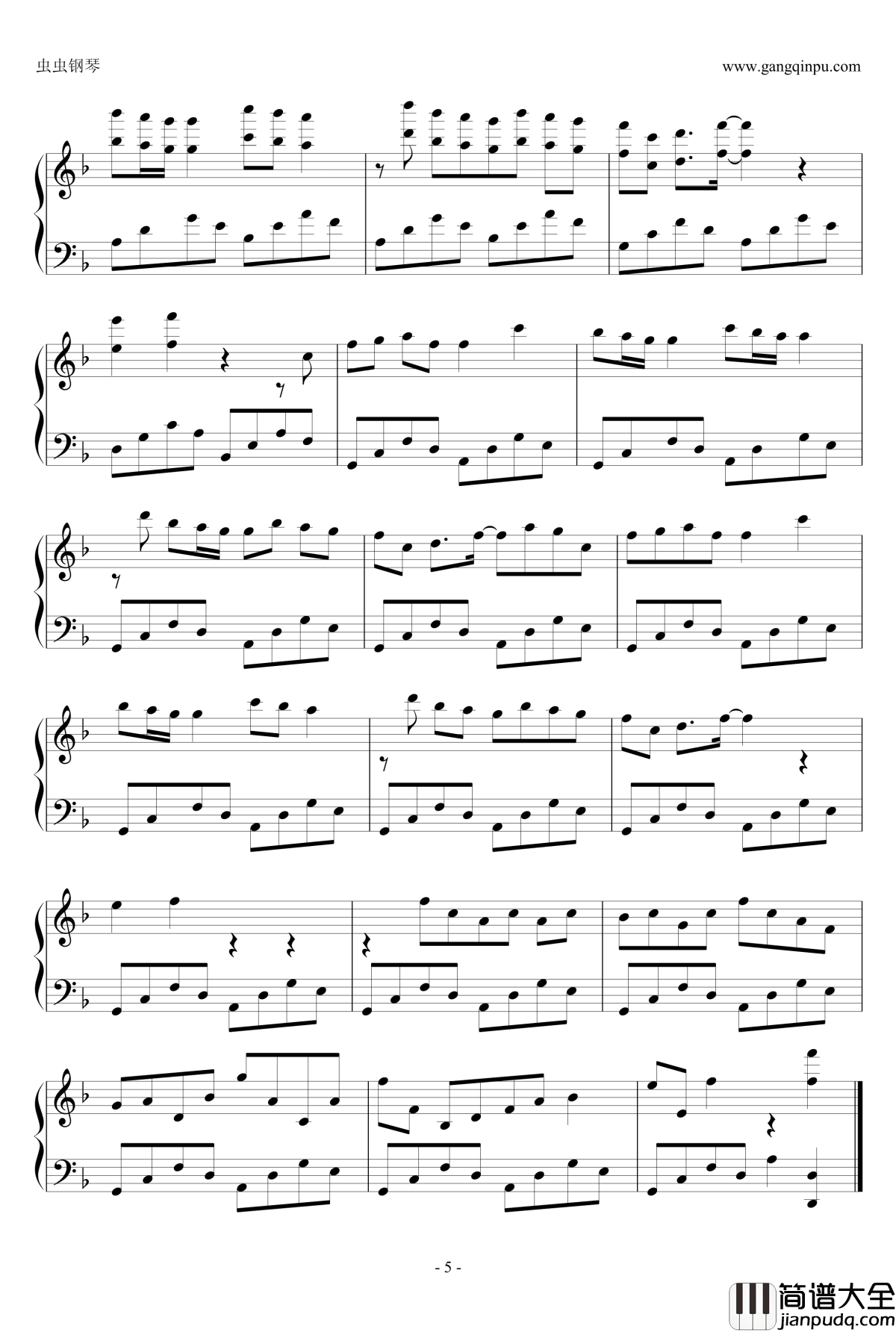 纯真年代钢琴谱_爱朵女孩