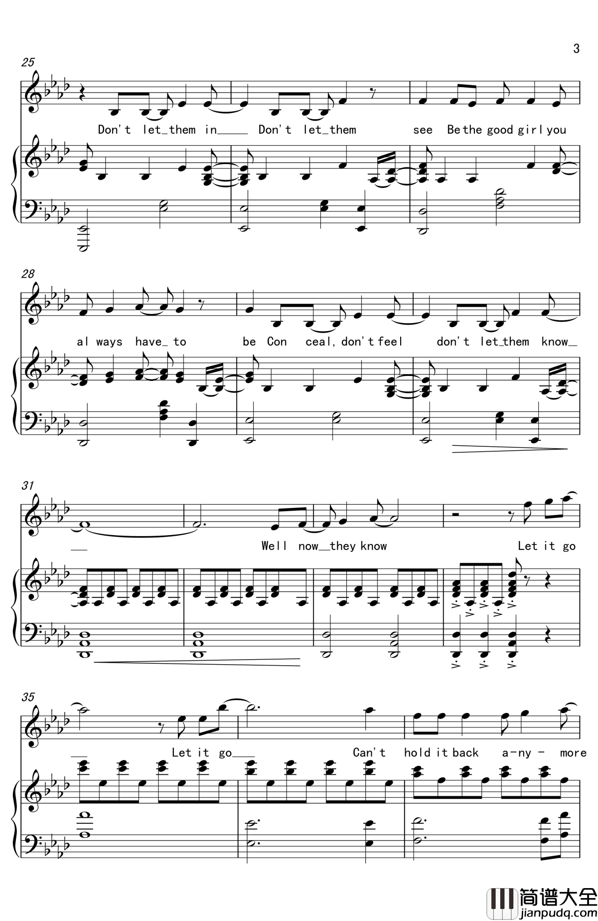 Let_It_Go钢琴谱_Idina_Menzel_冰雪奇缘