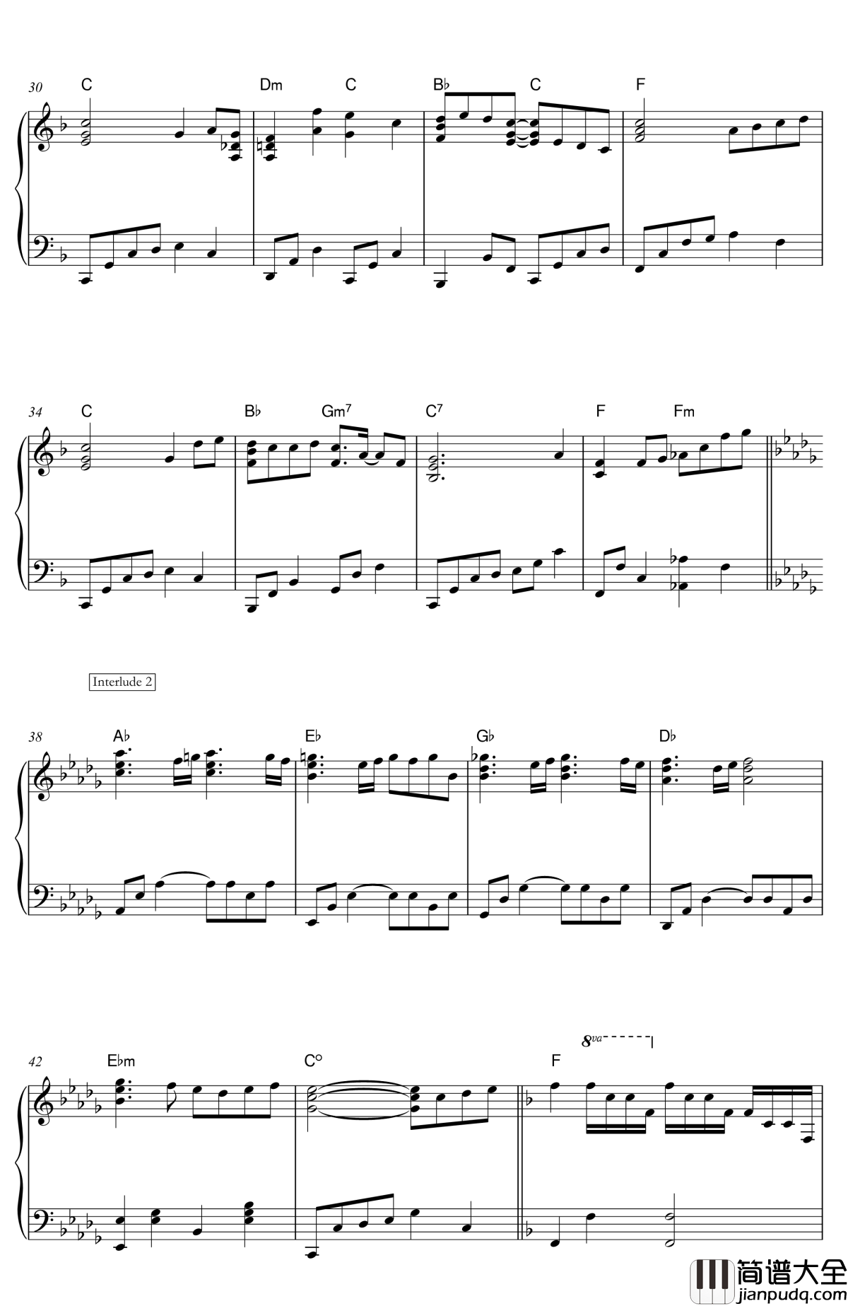 每一个明天钢琴谱_陈奕迅