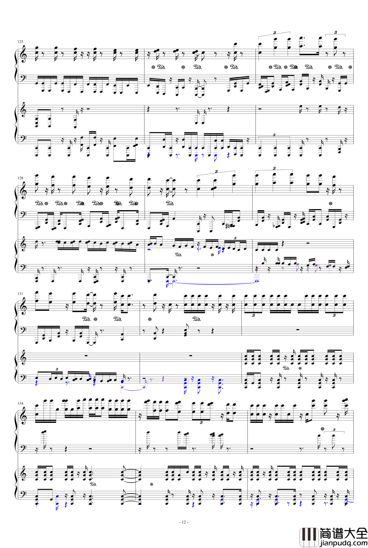 小星星钢琴谱_变态版_第一章_11269395384