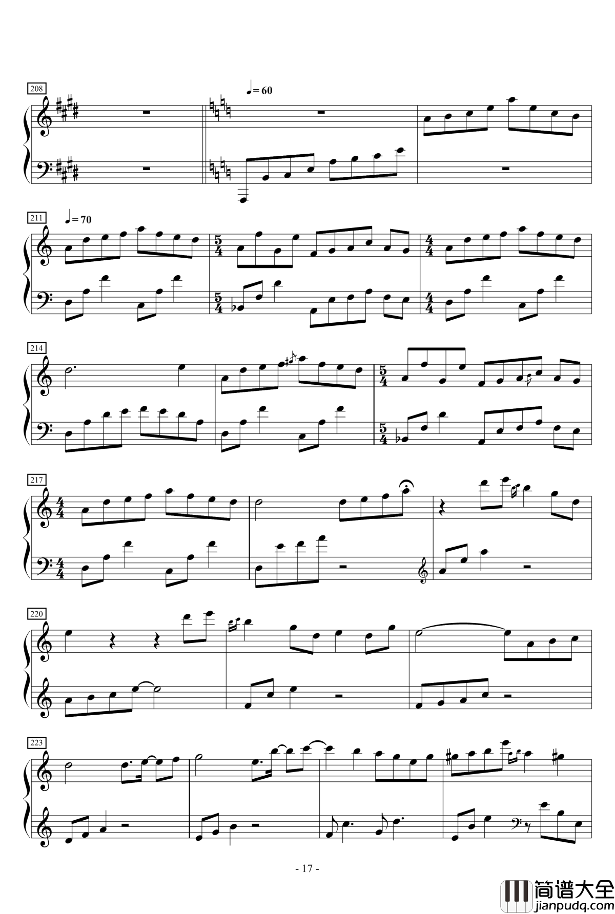 狂気の飛翔幻想響钢琴谱_88鍵盤酷使録_东方永夜抄