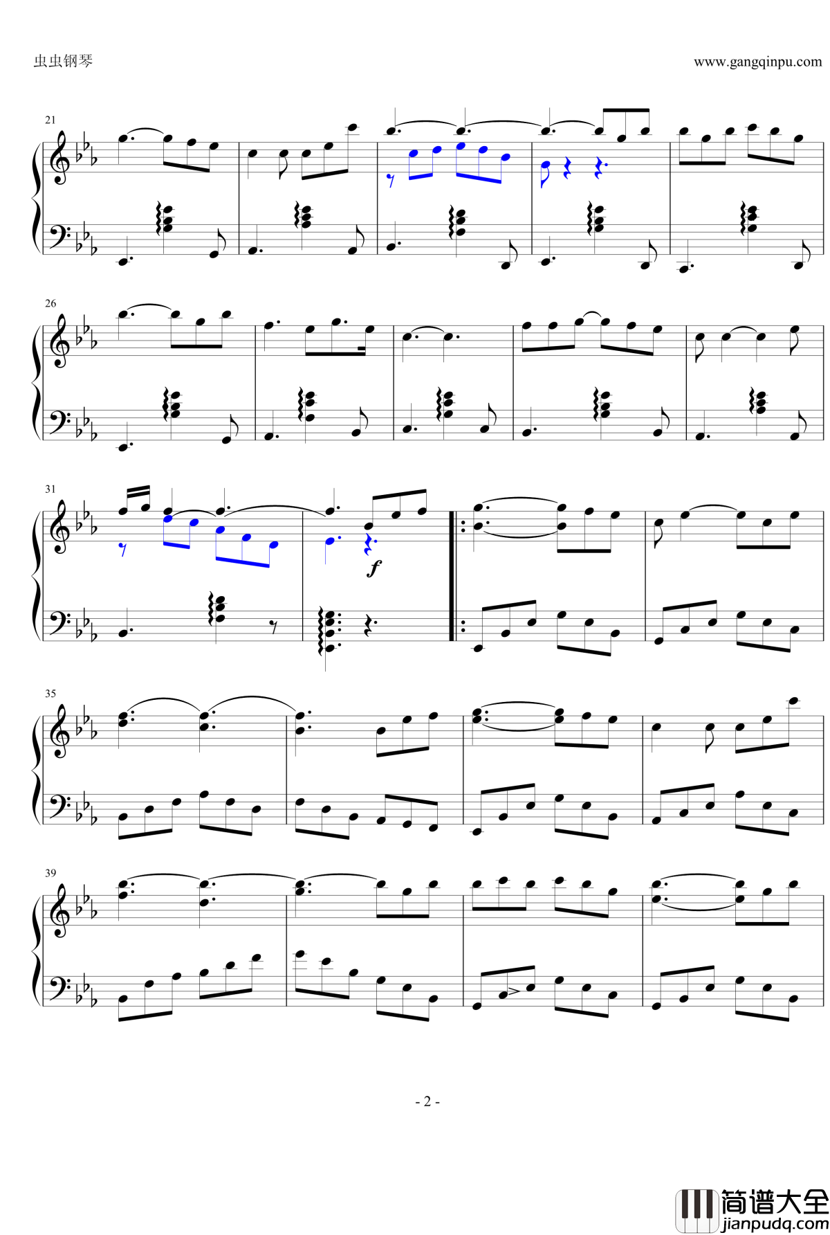 再见我的爱人钢琴谱_邓丽君