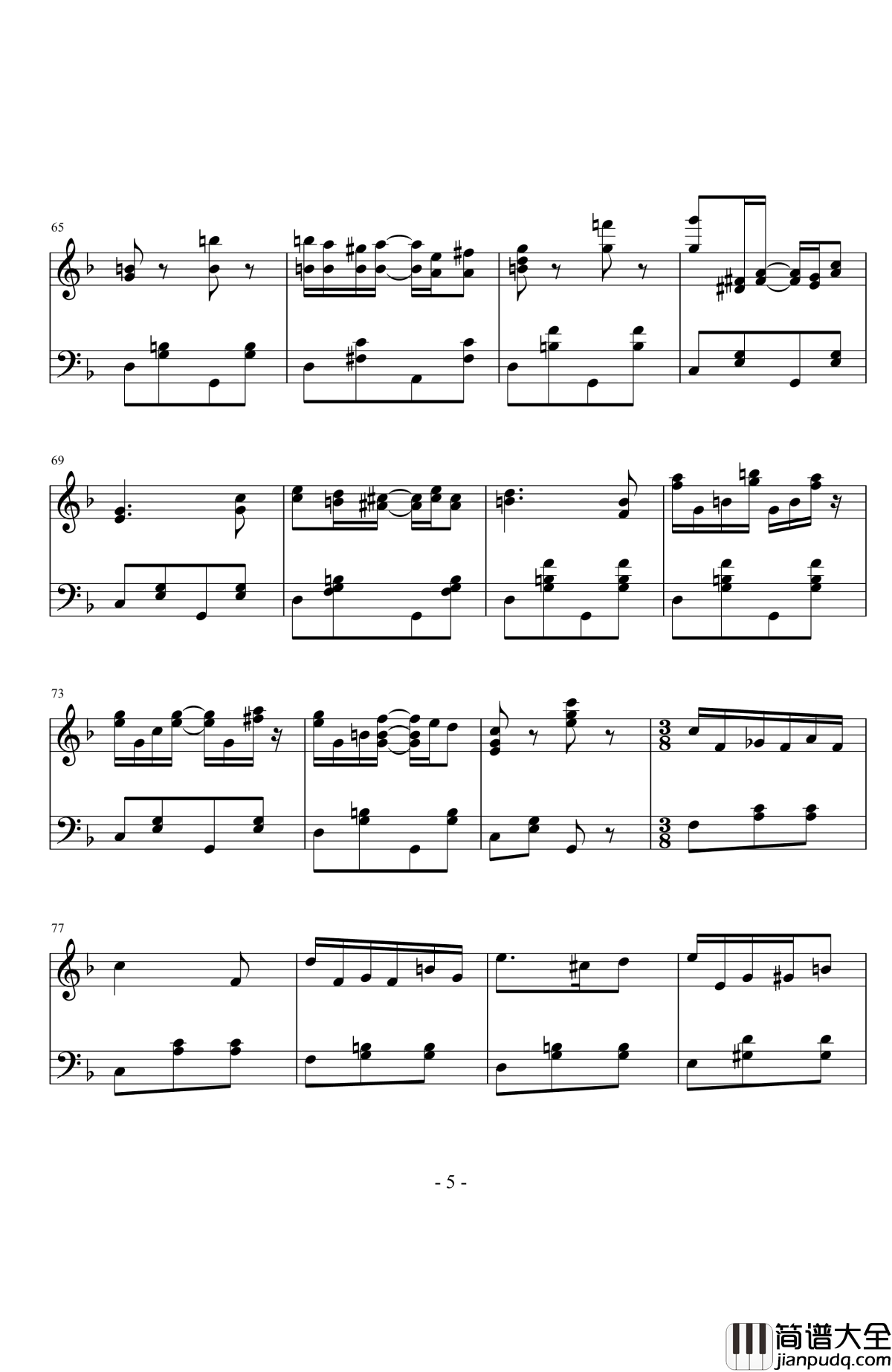 随想曲——动与静钢琴谱_江畔新绿