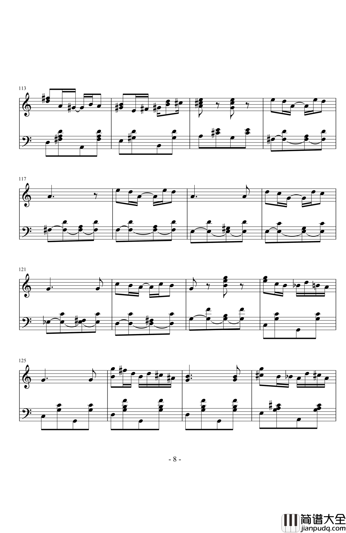 随想曲——动与静钢琴谱_江畔新绿