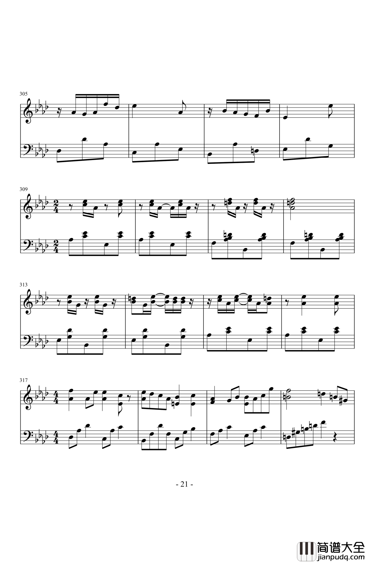 随想曲——动与静钢琴谱_江畔新绿